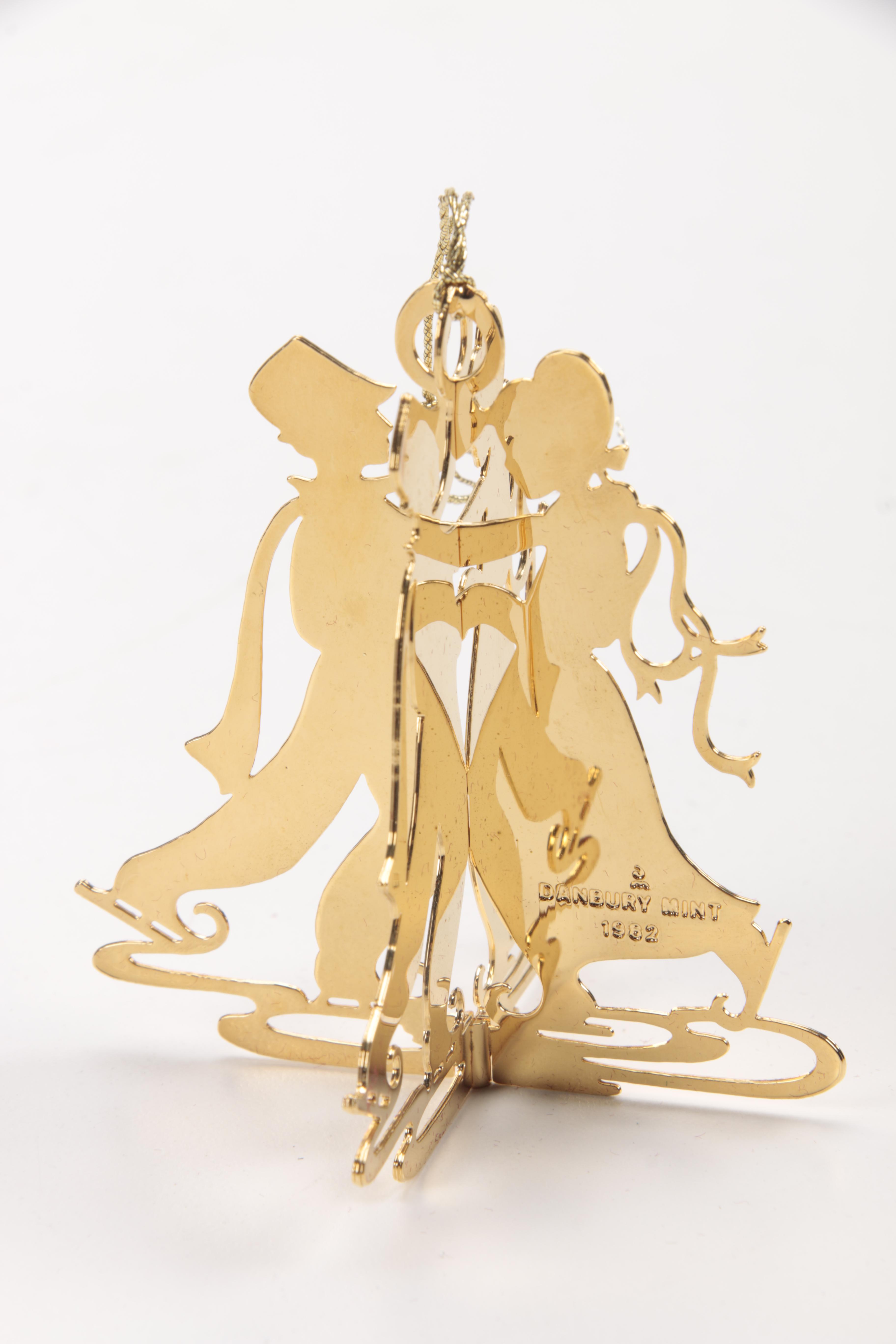 1982 Danbury Mint Gold Plated Christmas Ornaments