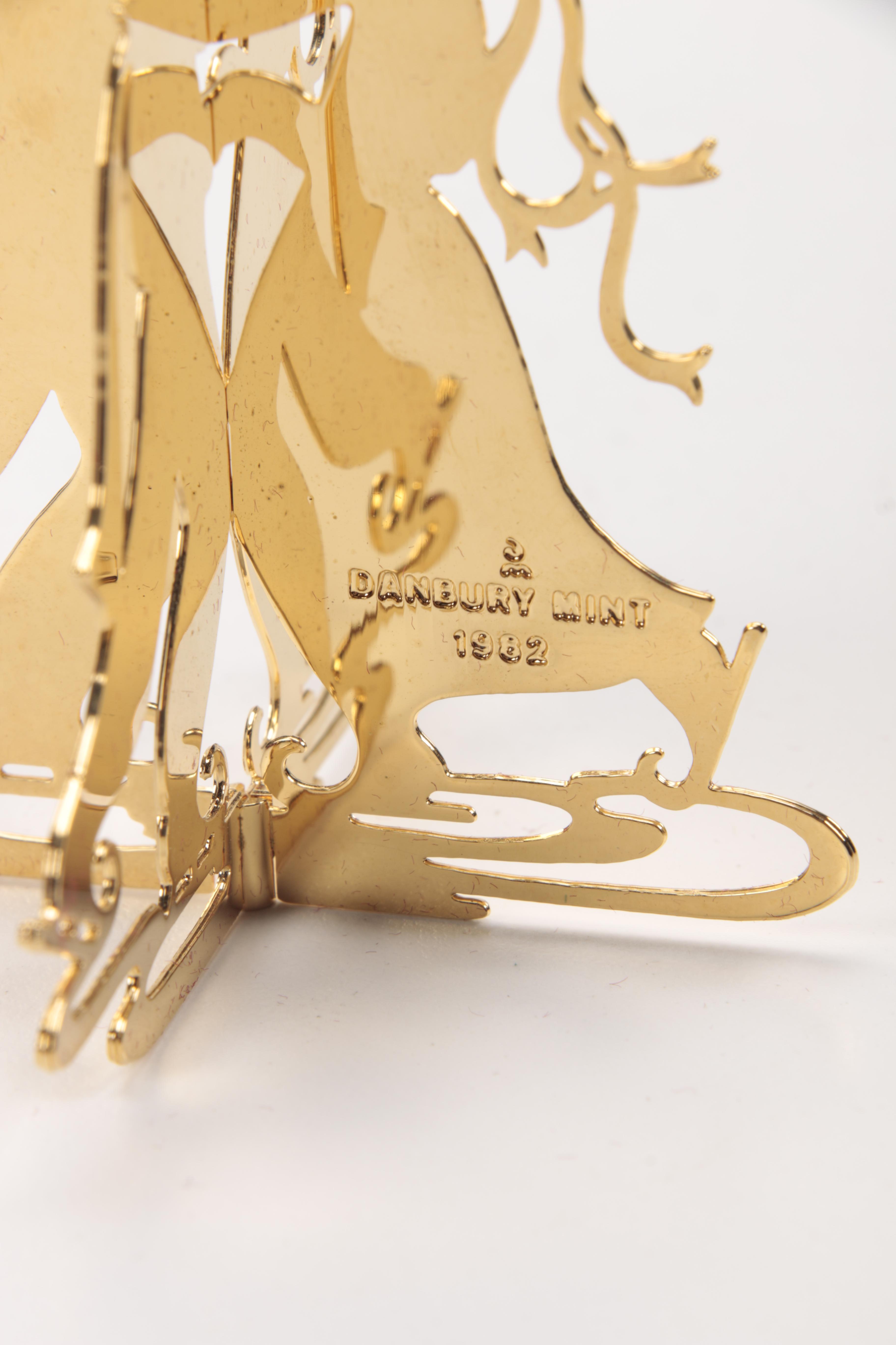 1982 Danbury Mint Gold Plated Christmas Ornaments