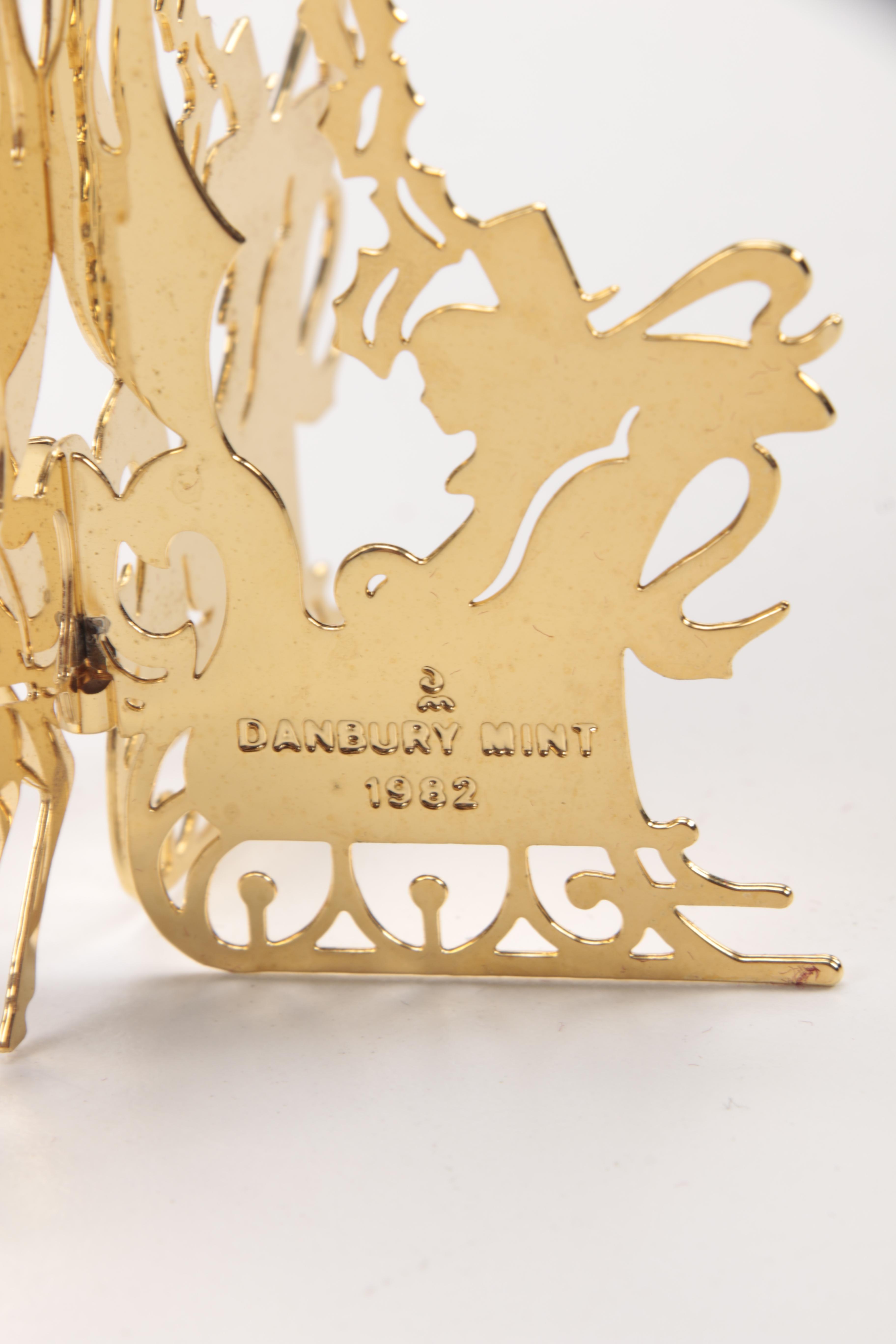1982 Danbury Mint Gold Plated Christmas Ornaments