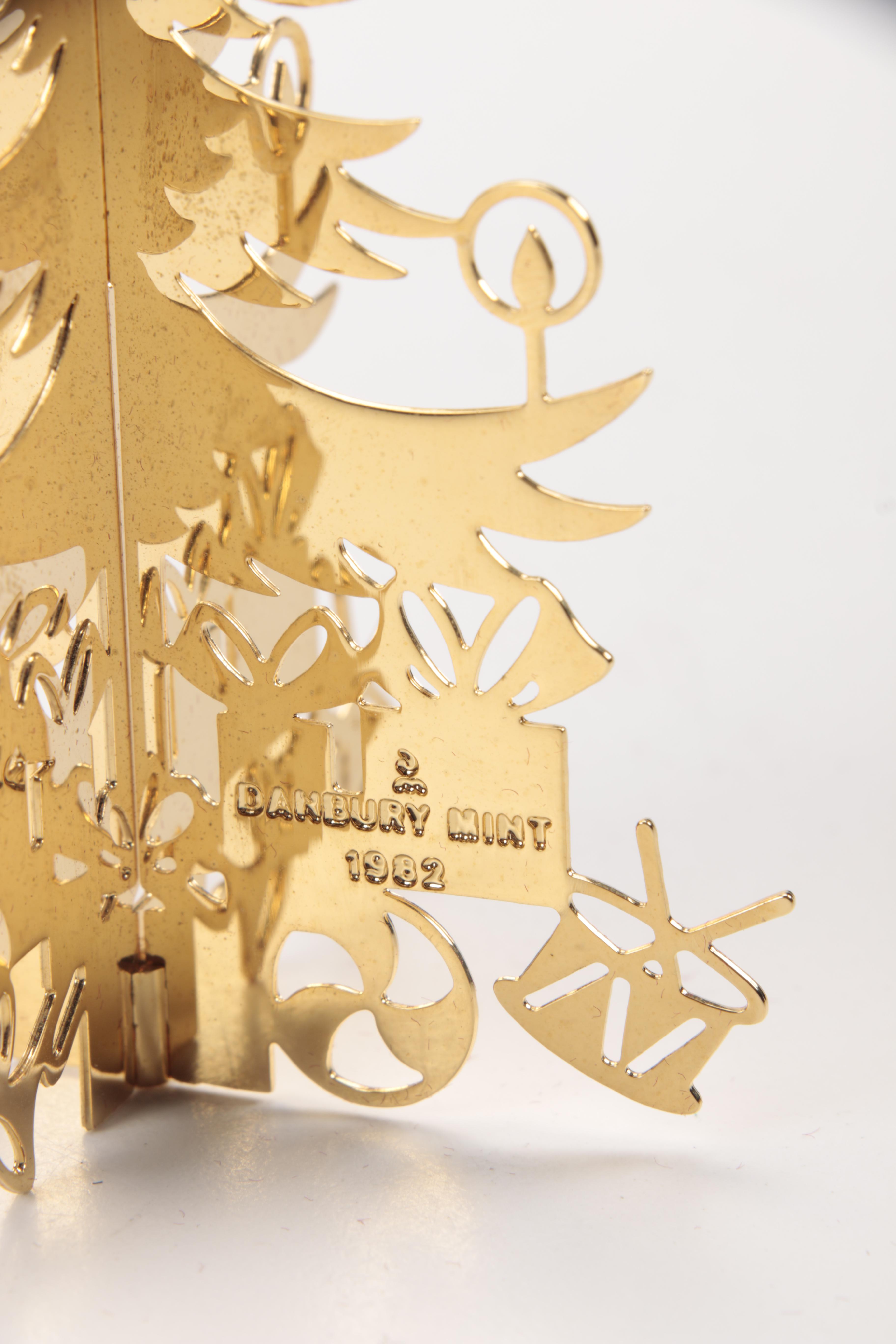 1982 Danbury Mint Gold Plated Christmas Ornaments