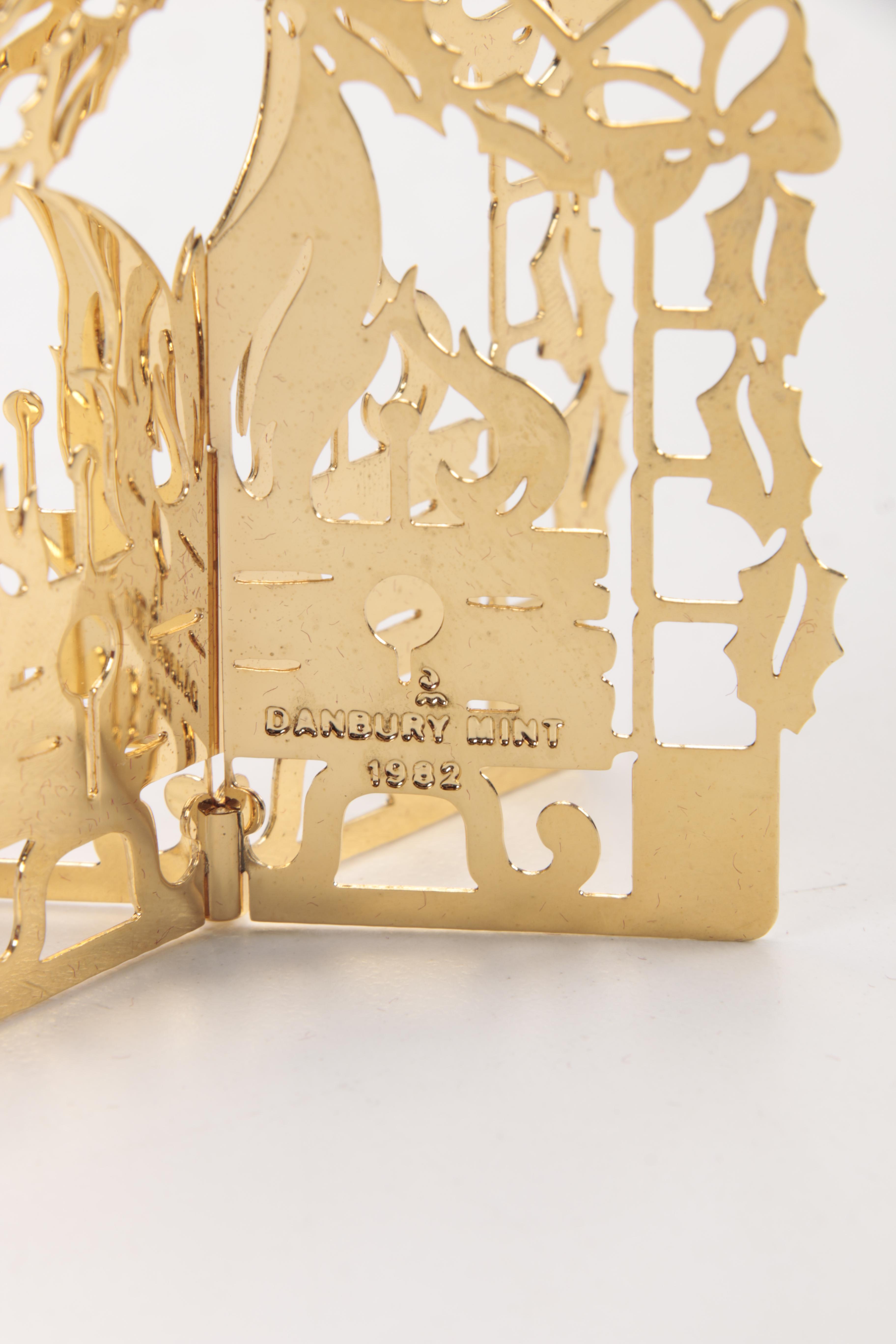 1982 Danbury Mint Gold Plated Christmas Ornaments
