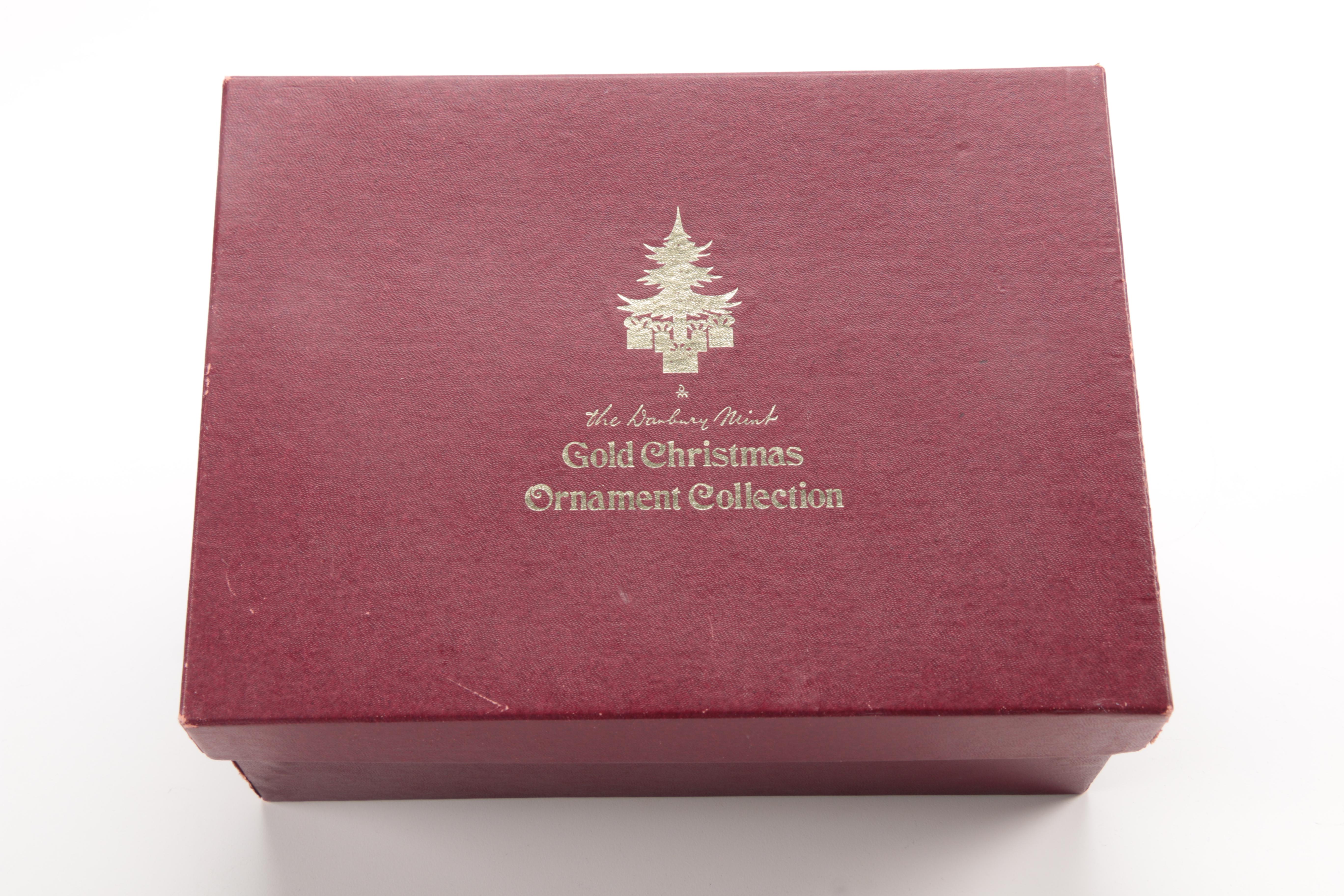 1982 Danbury Mint Gold Plated Christmas Ornaments