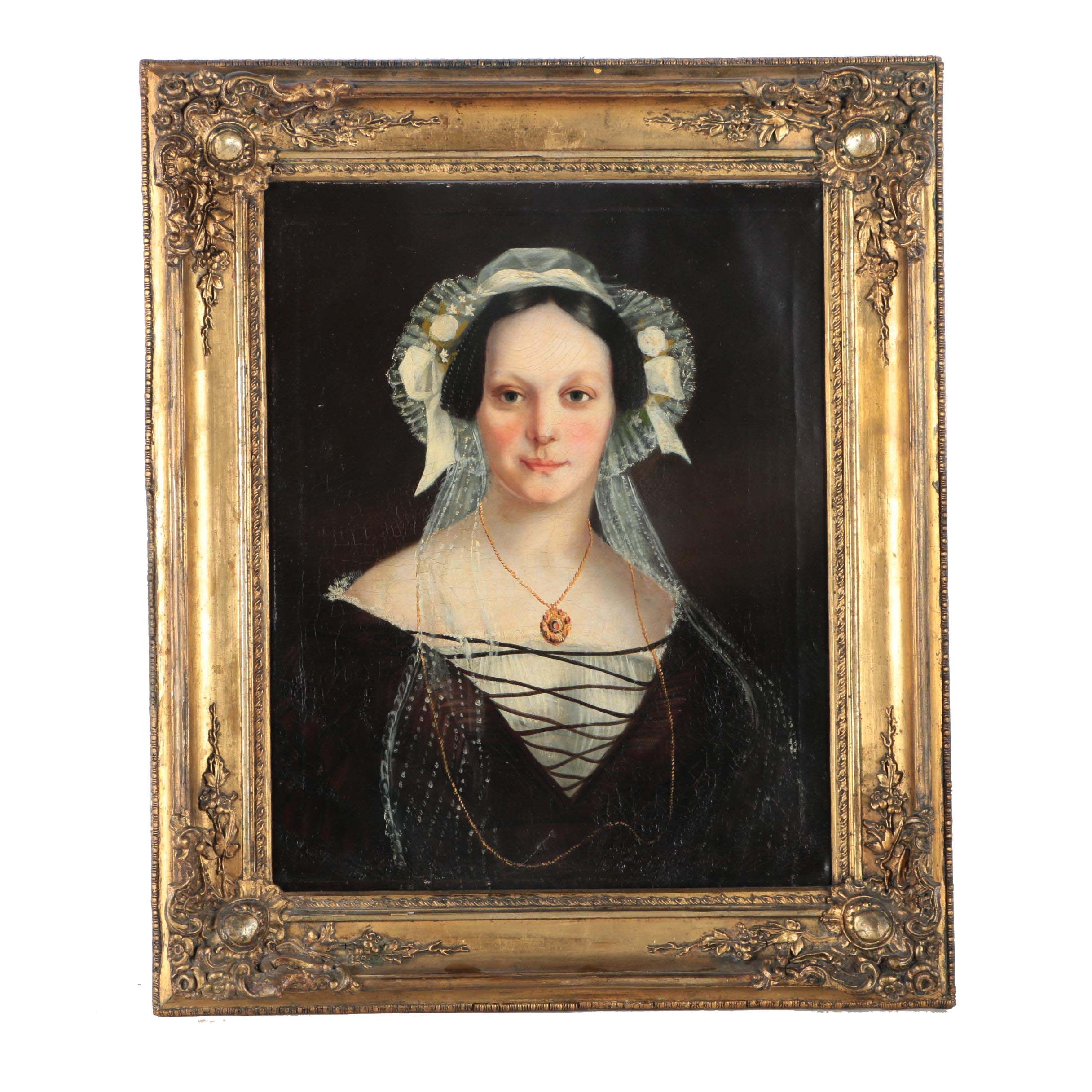 Oil Portrait Painting on Canvas of a Woman