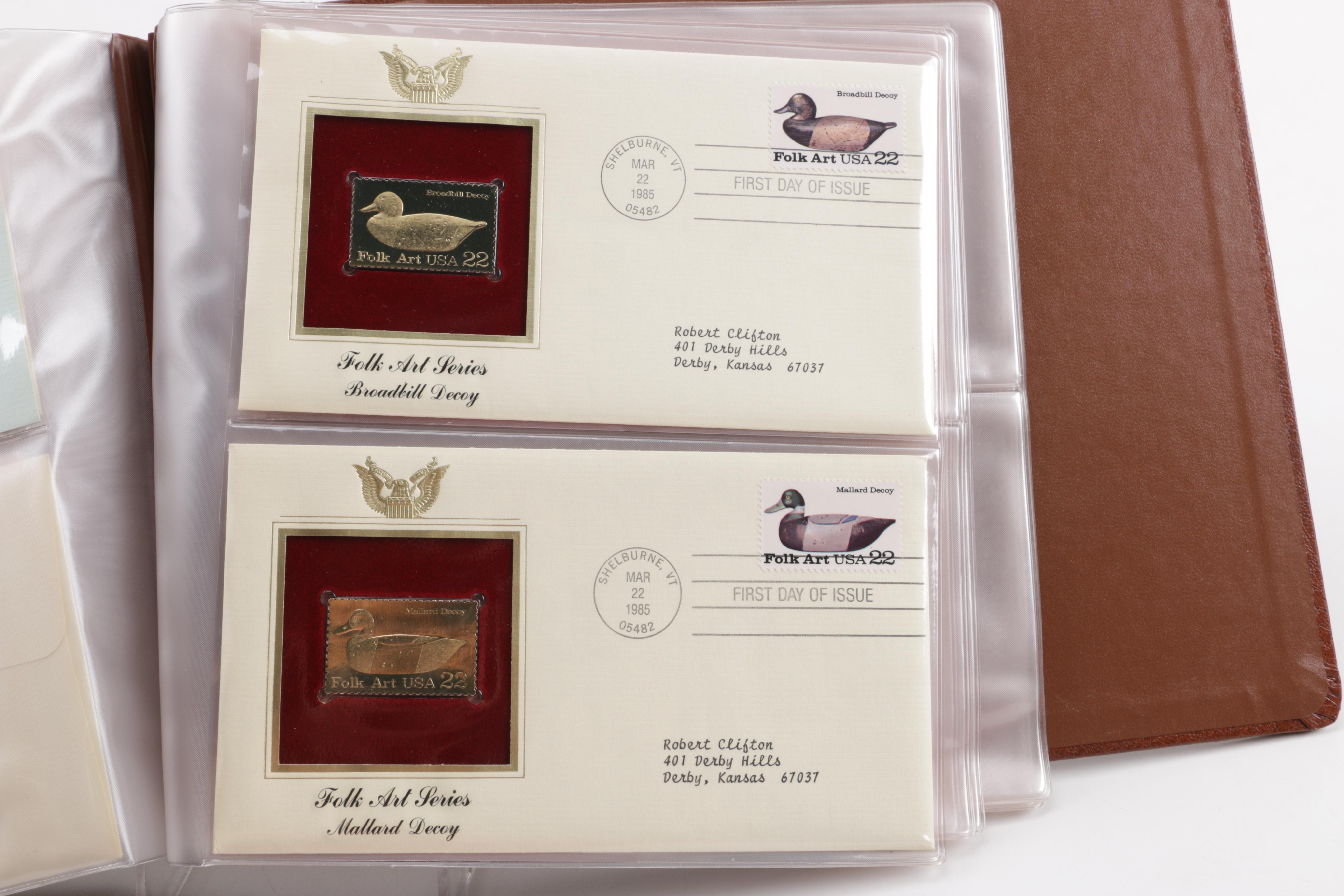 22K Gold Replicas of United States Postage Stamps