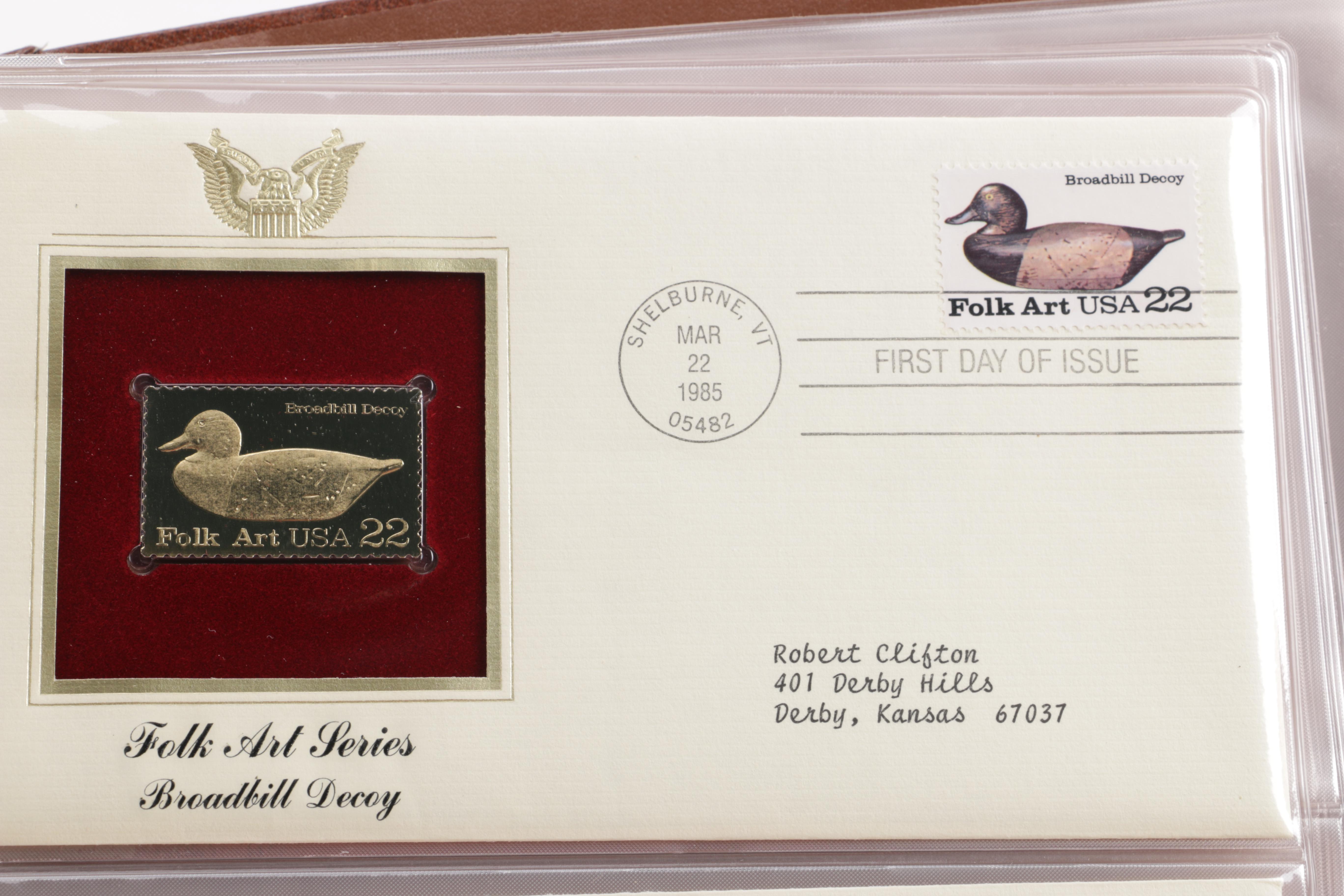 22K Gold Replicas of United States Postage Stamps