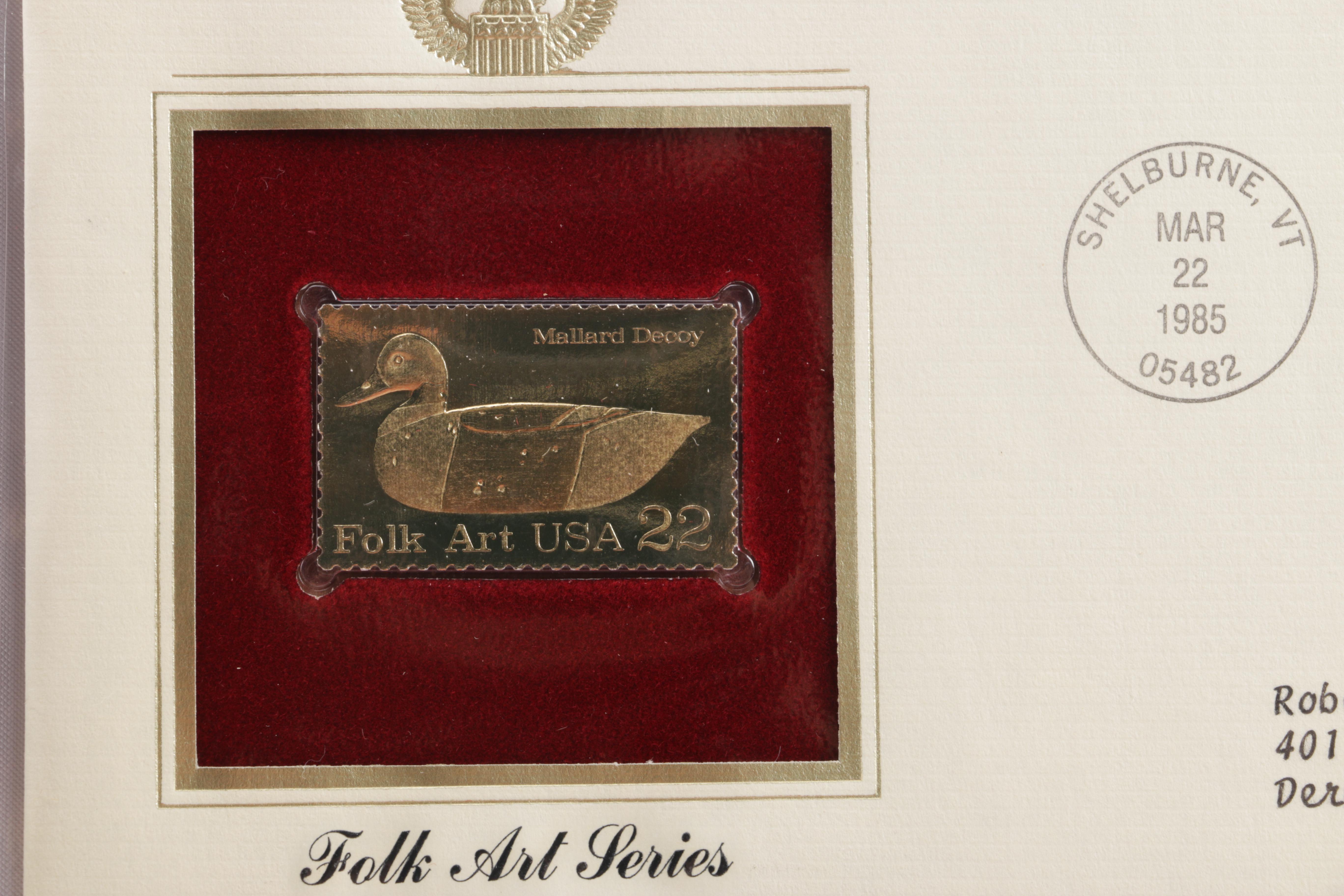 22K Gold Replicas of United States Postage Stamps