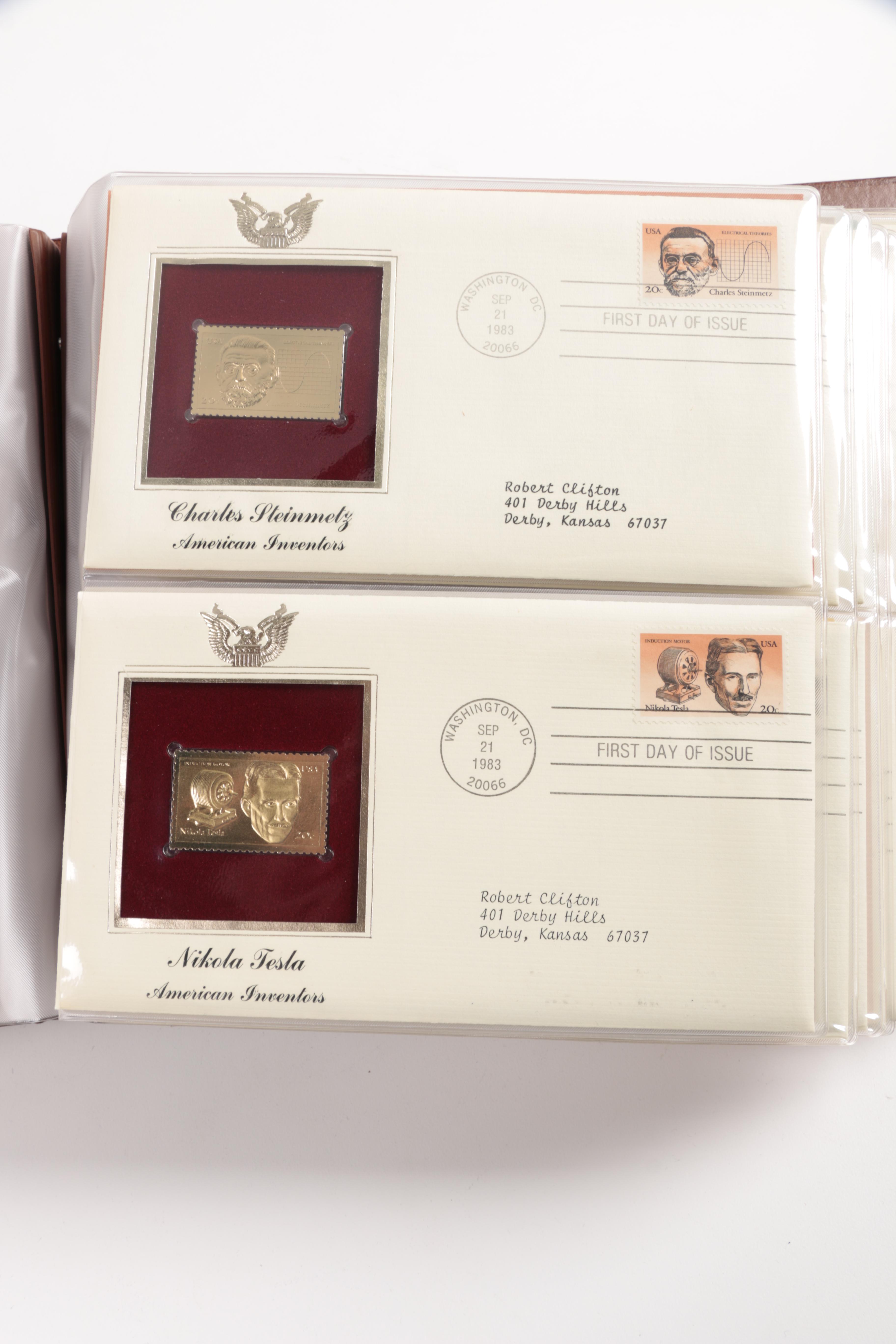 22K Gold Replicas of United States Postage Stamps
