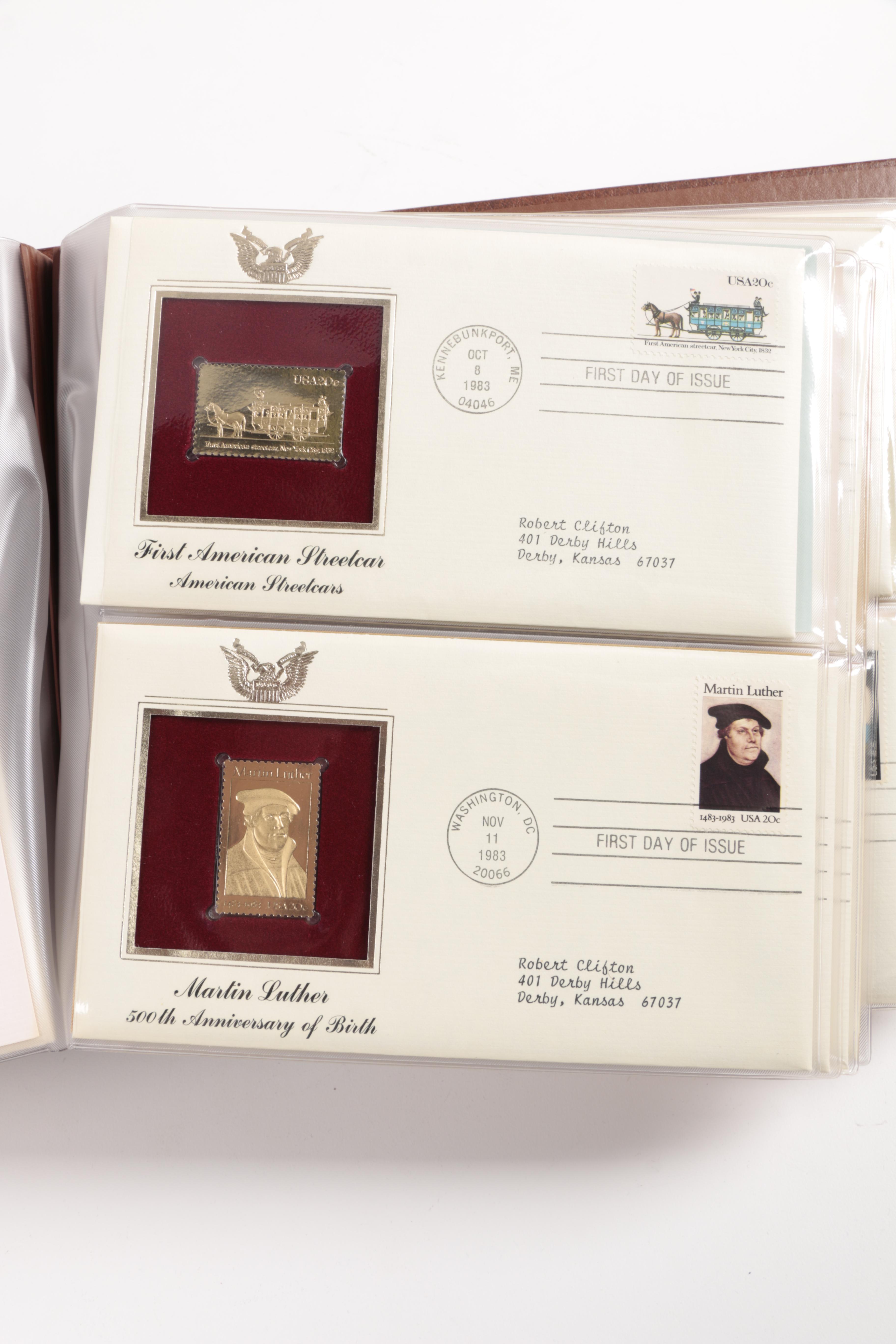 22K Gold Replicas of United States Postage Stamps