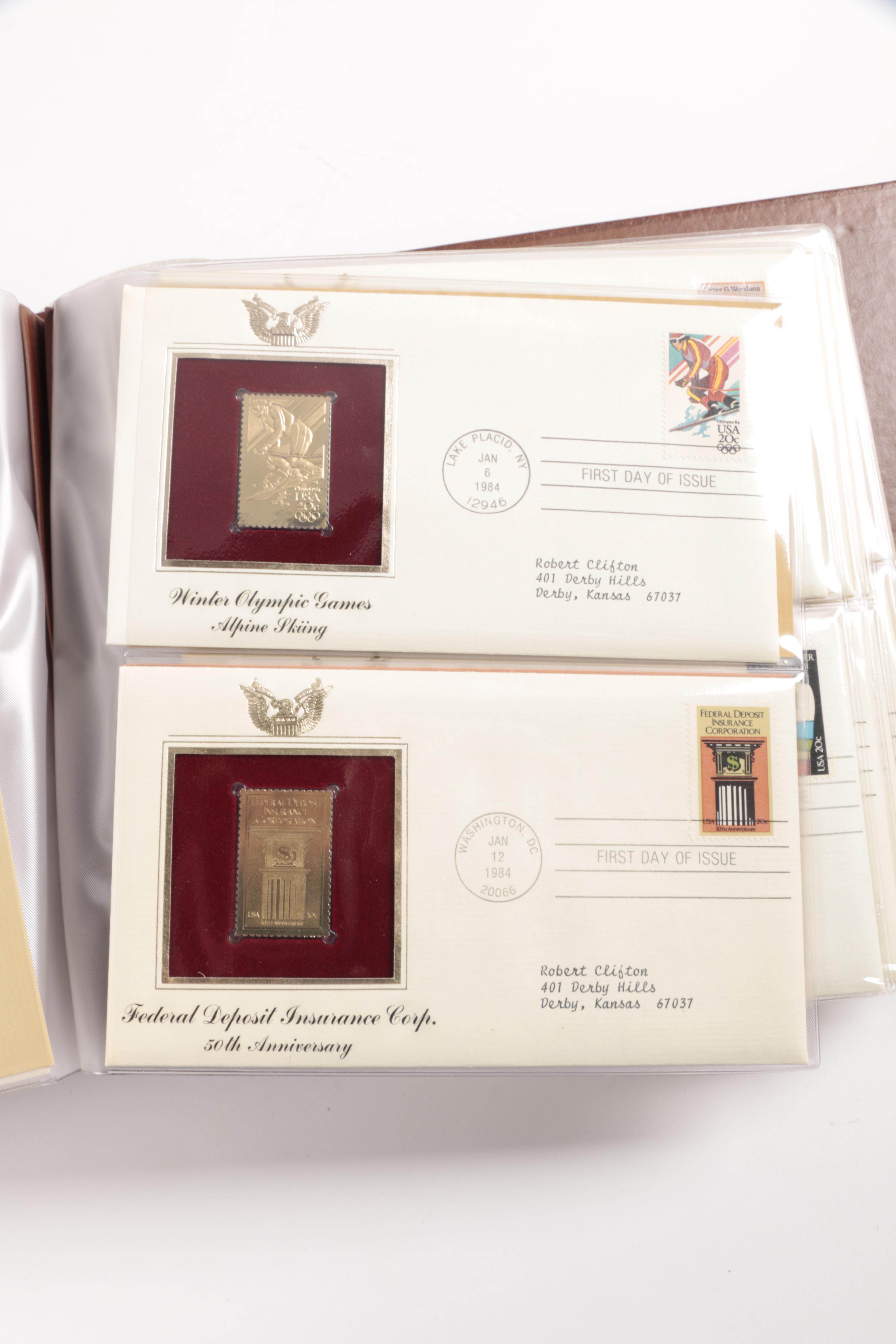 22K Gold Replicas of United States Postage Stamps