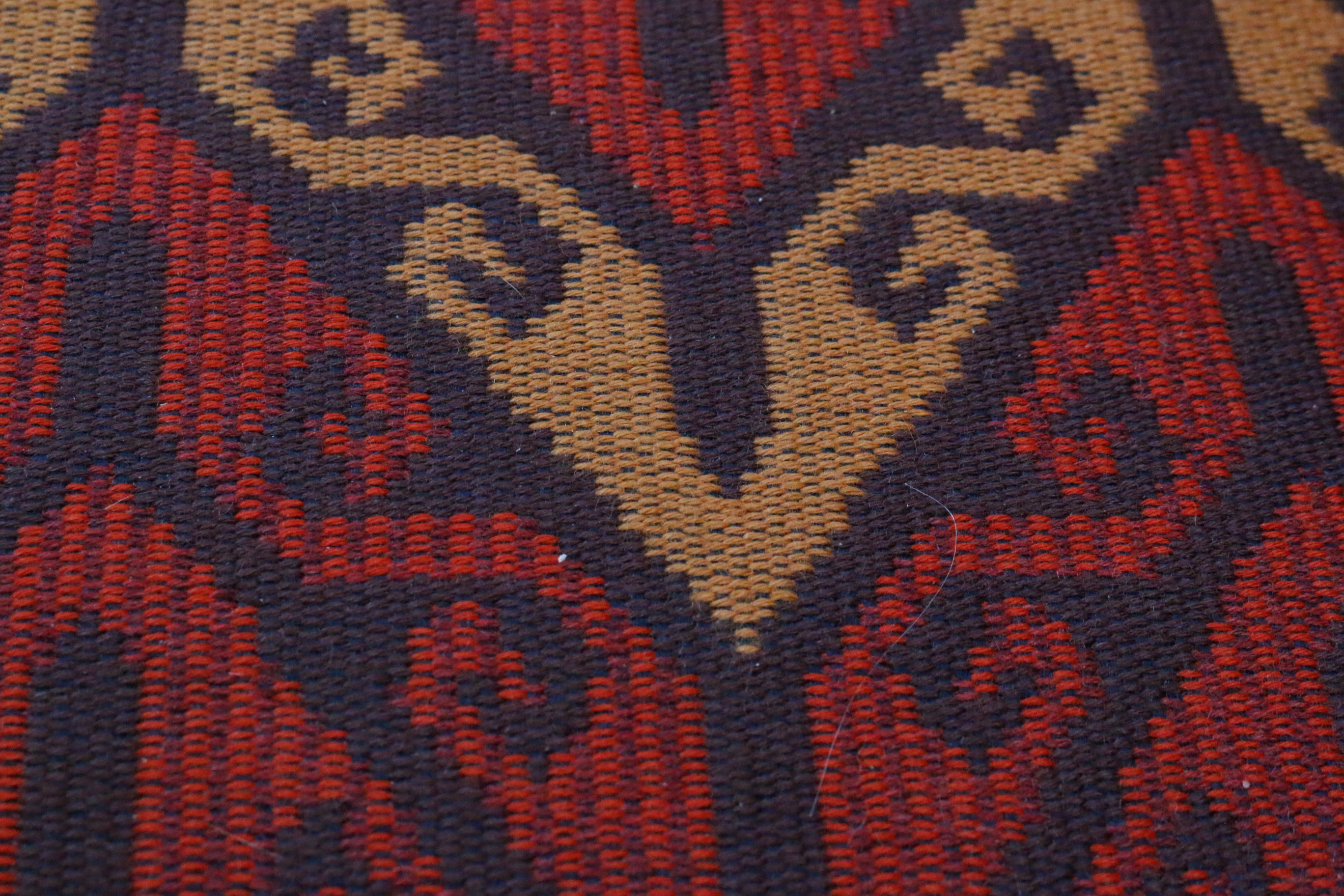 "Millman Bark" Distressed Leather Chair with Southwest Tapestry Upholstery