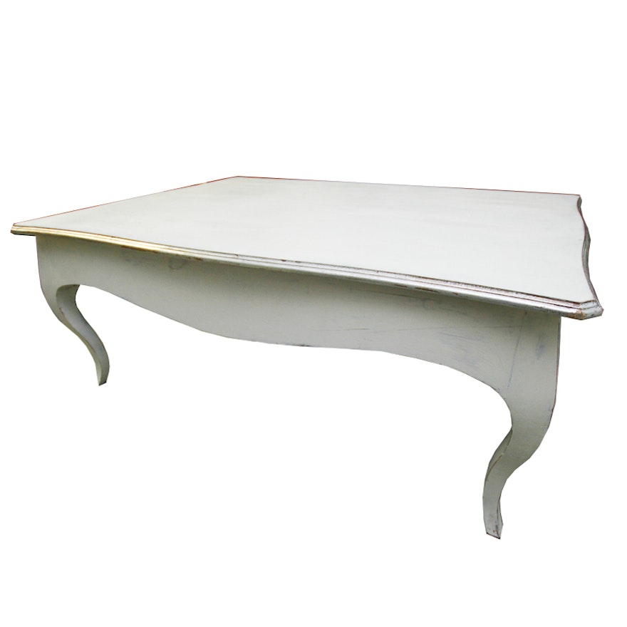 White Louis XV Style Painted Coffee Table