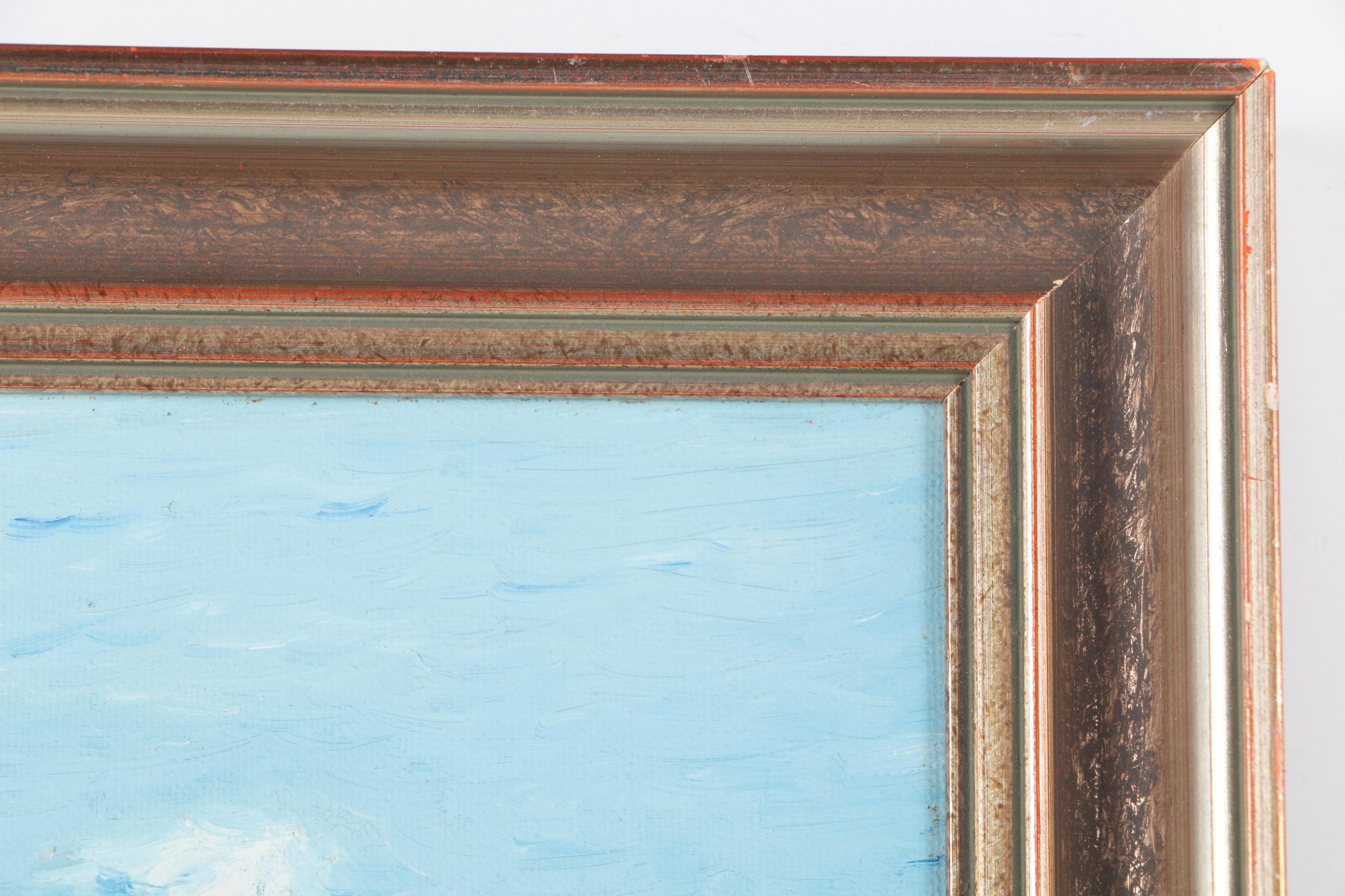 Oil Painting on Wood Panel of Pastoral English Landscape