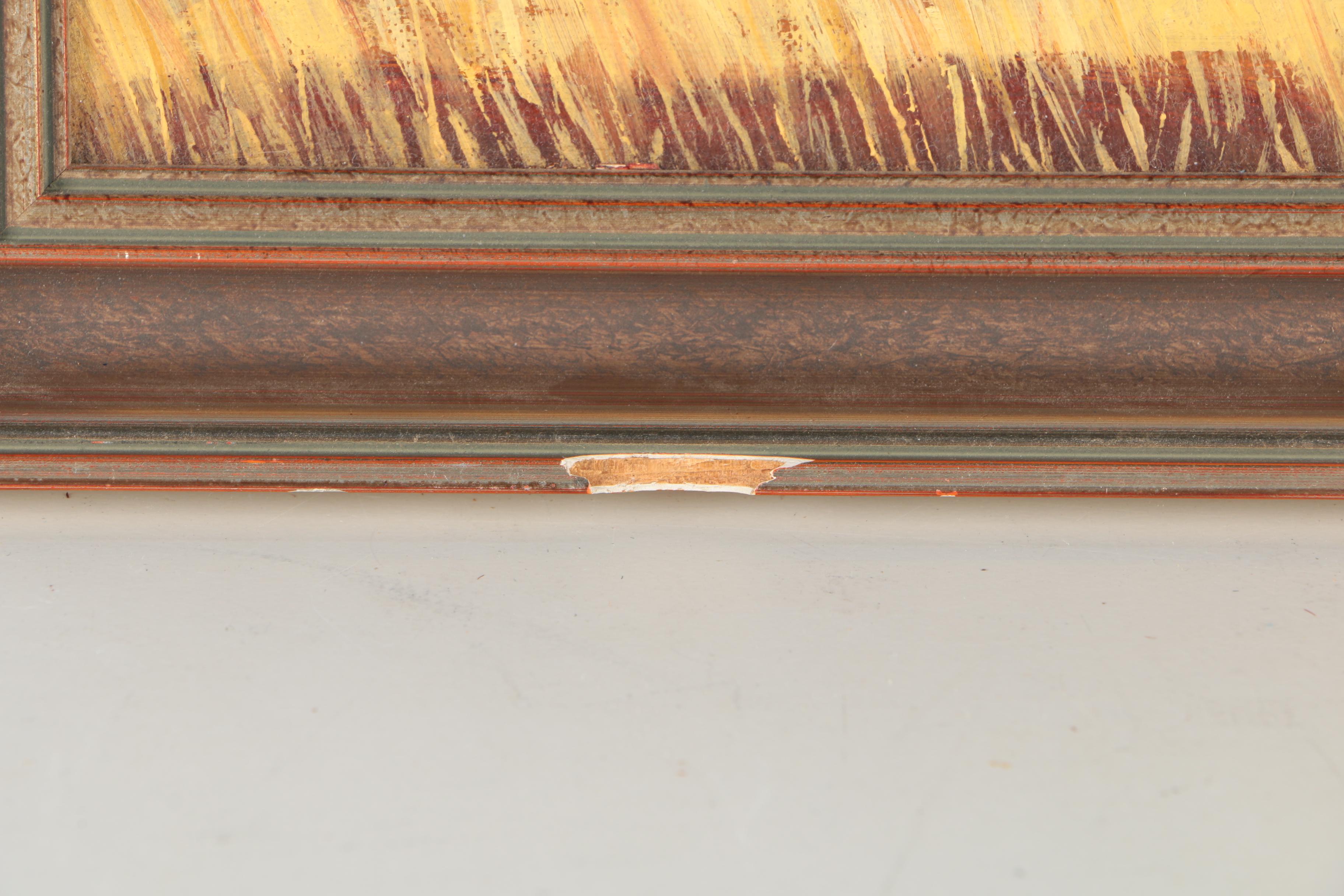 Oil Painting on Wood Panel of Pastoral English Landscape