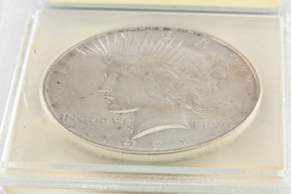 Encapsulated 1927 S Low Mintage Peace Silver Dollar