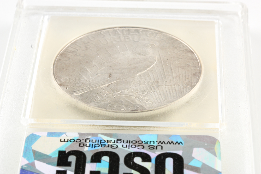 Encapsulated 1927 S Low Mintage Peace Silver Dollar