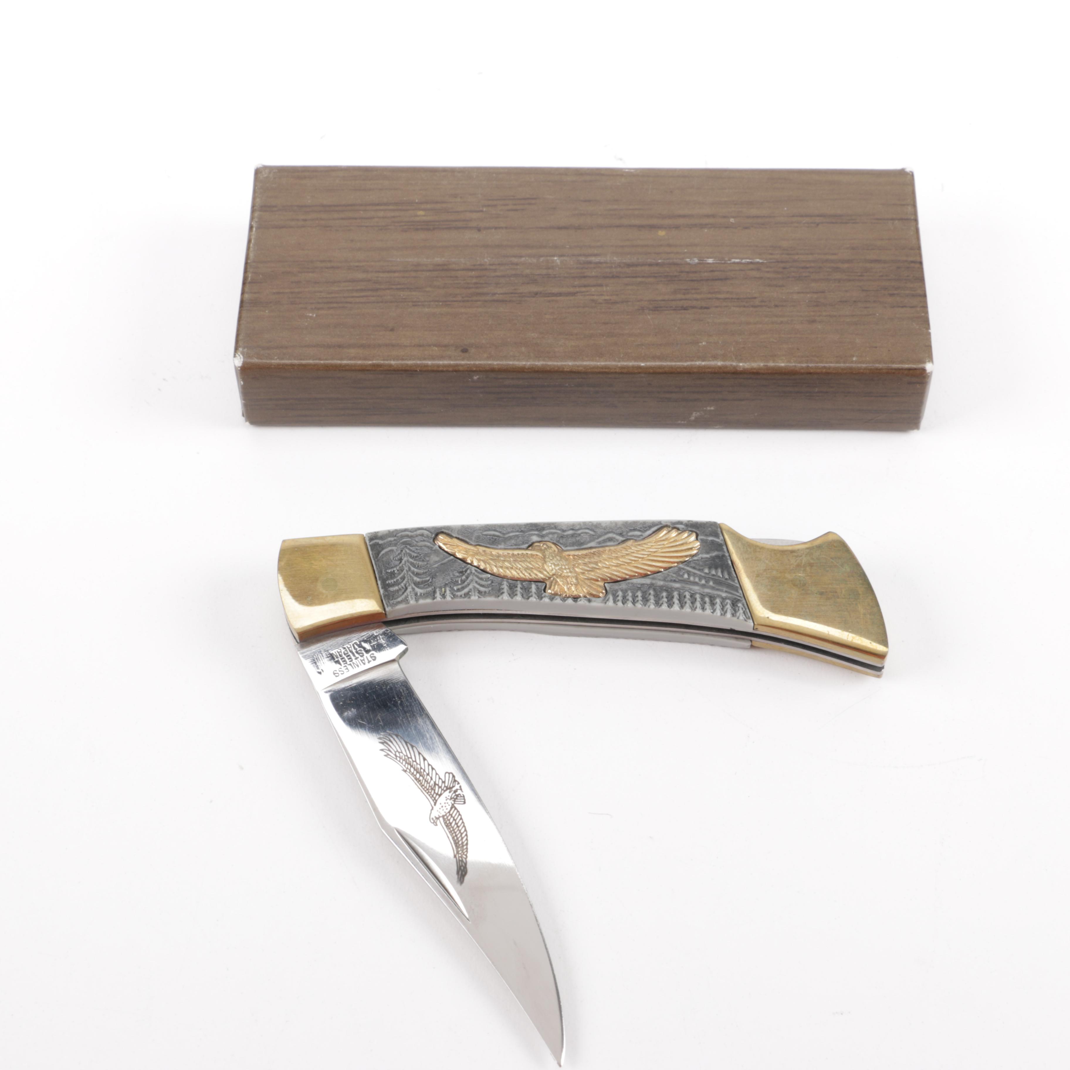 Folding Knife With Eagle Handle