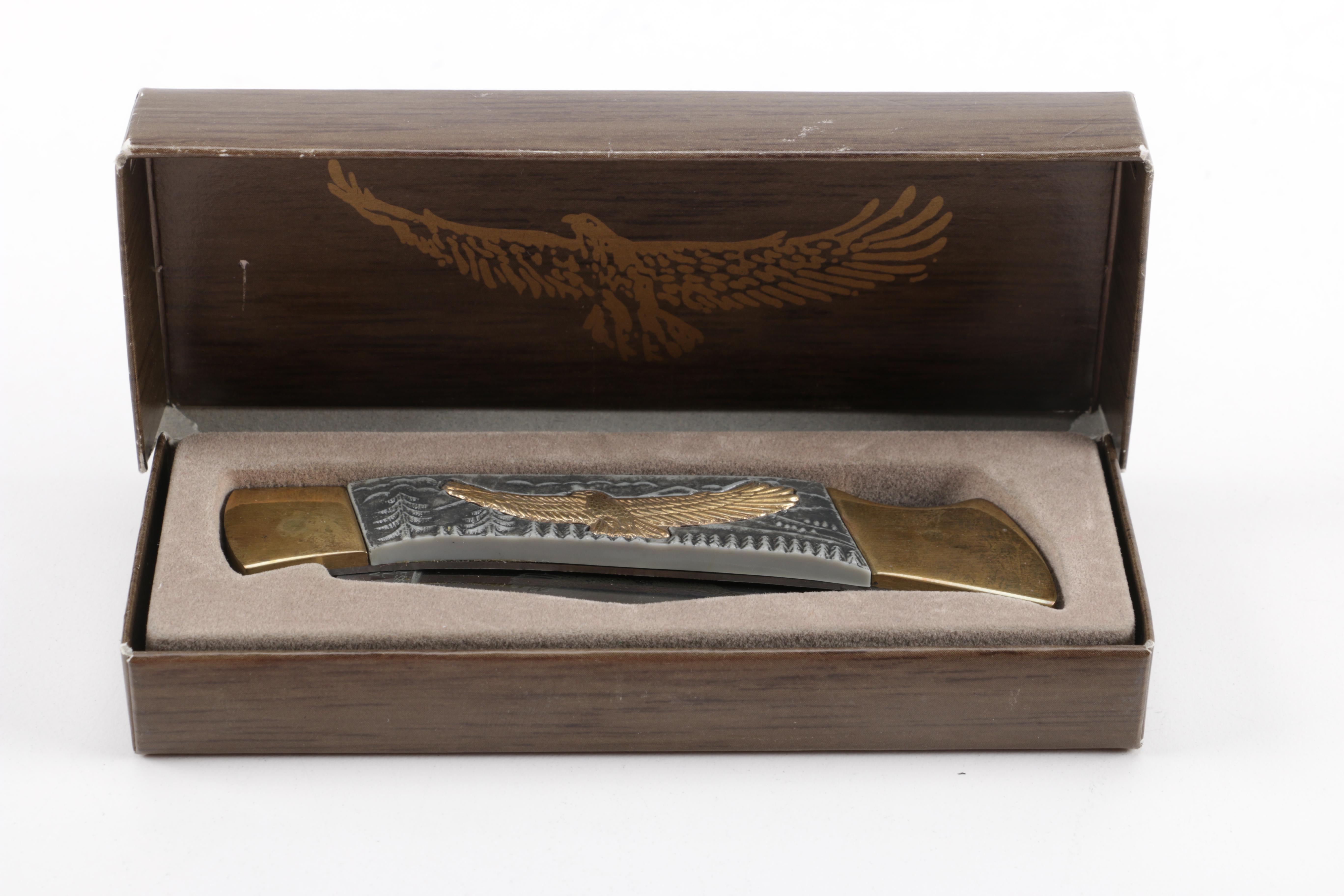 Folding Knife With Eagle Handle