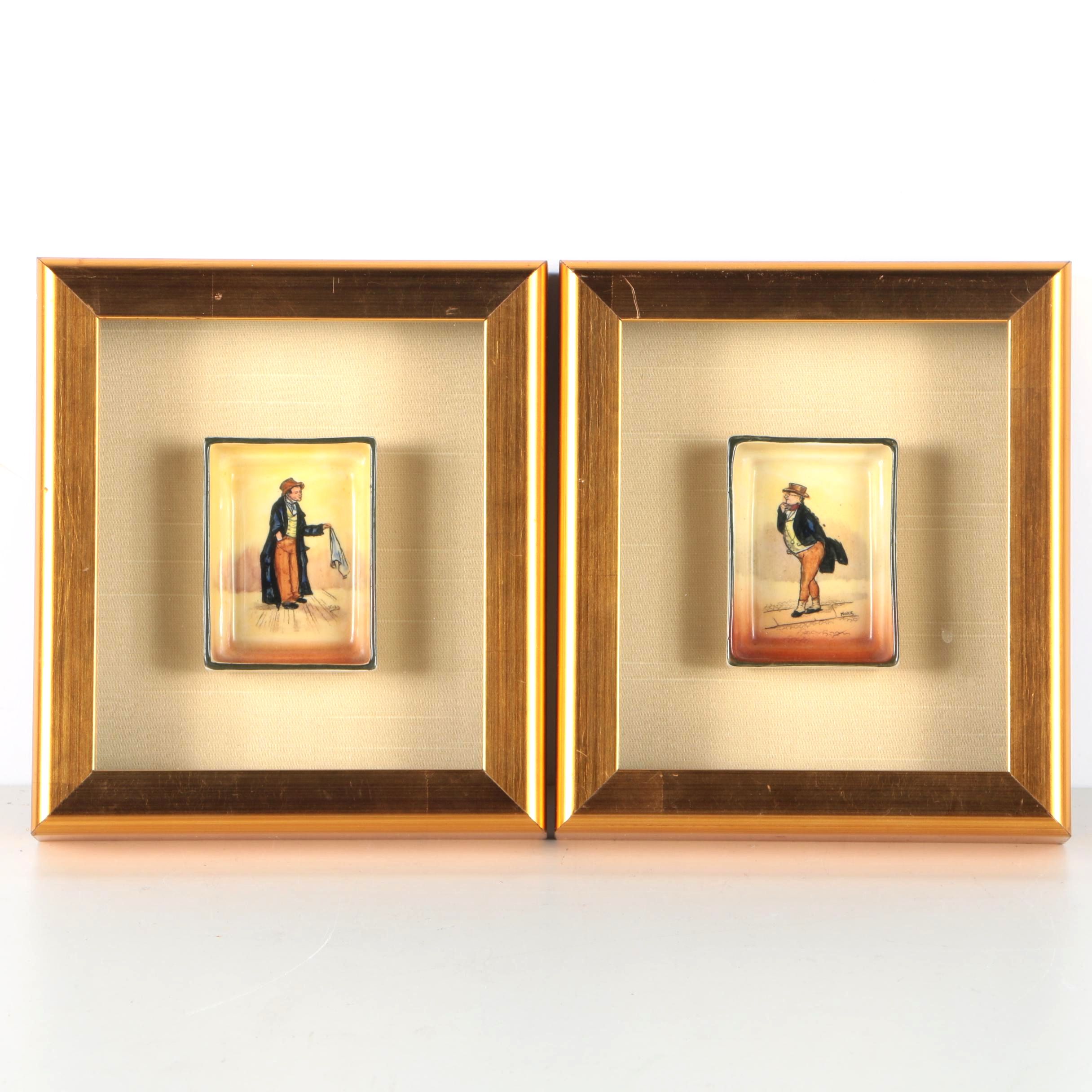 Framed Royal Doulton Dickens Collection Dishes