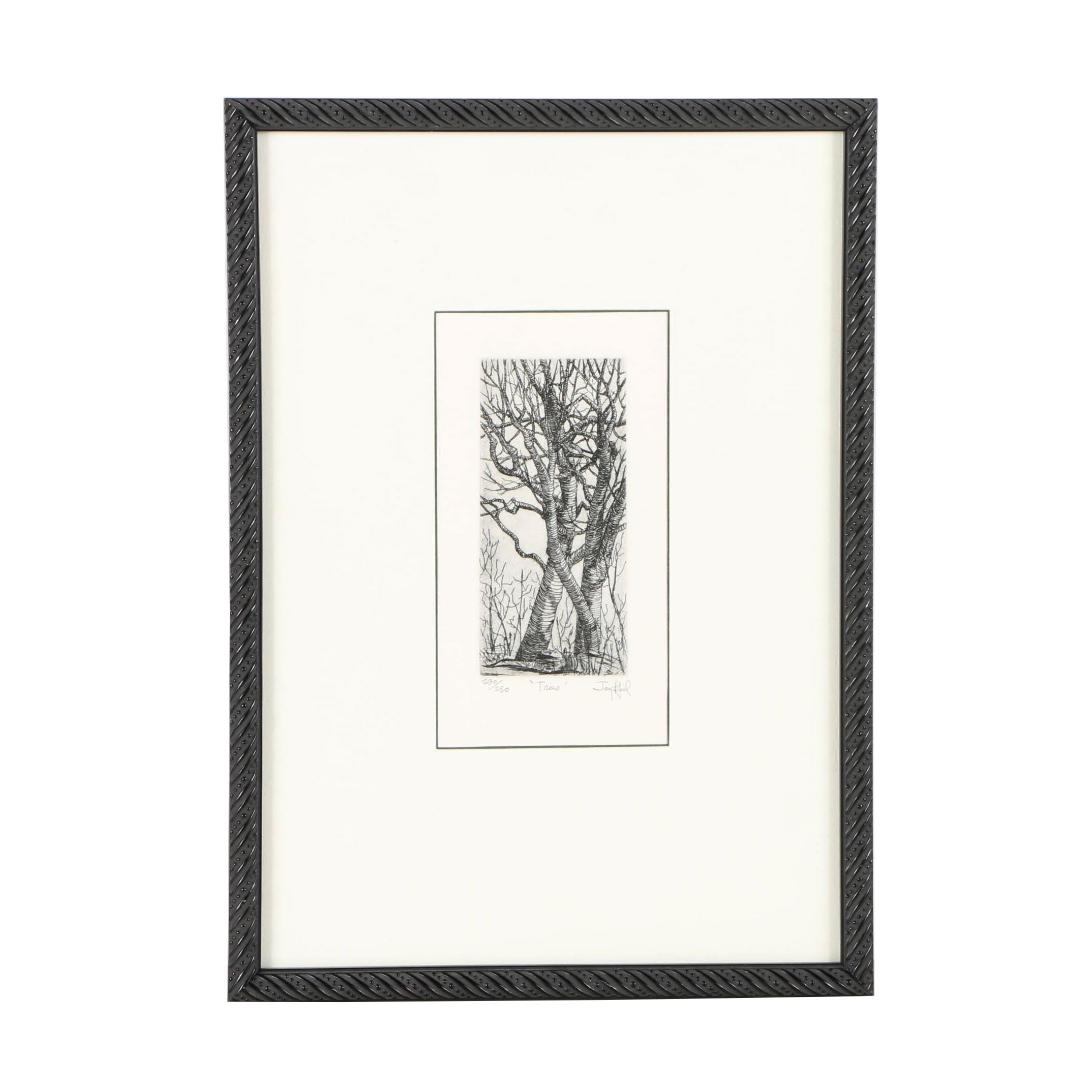 Jay Pfeil Limited Edition Etching on Paper "Trees"
