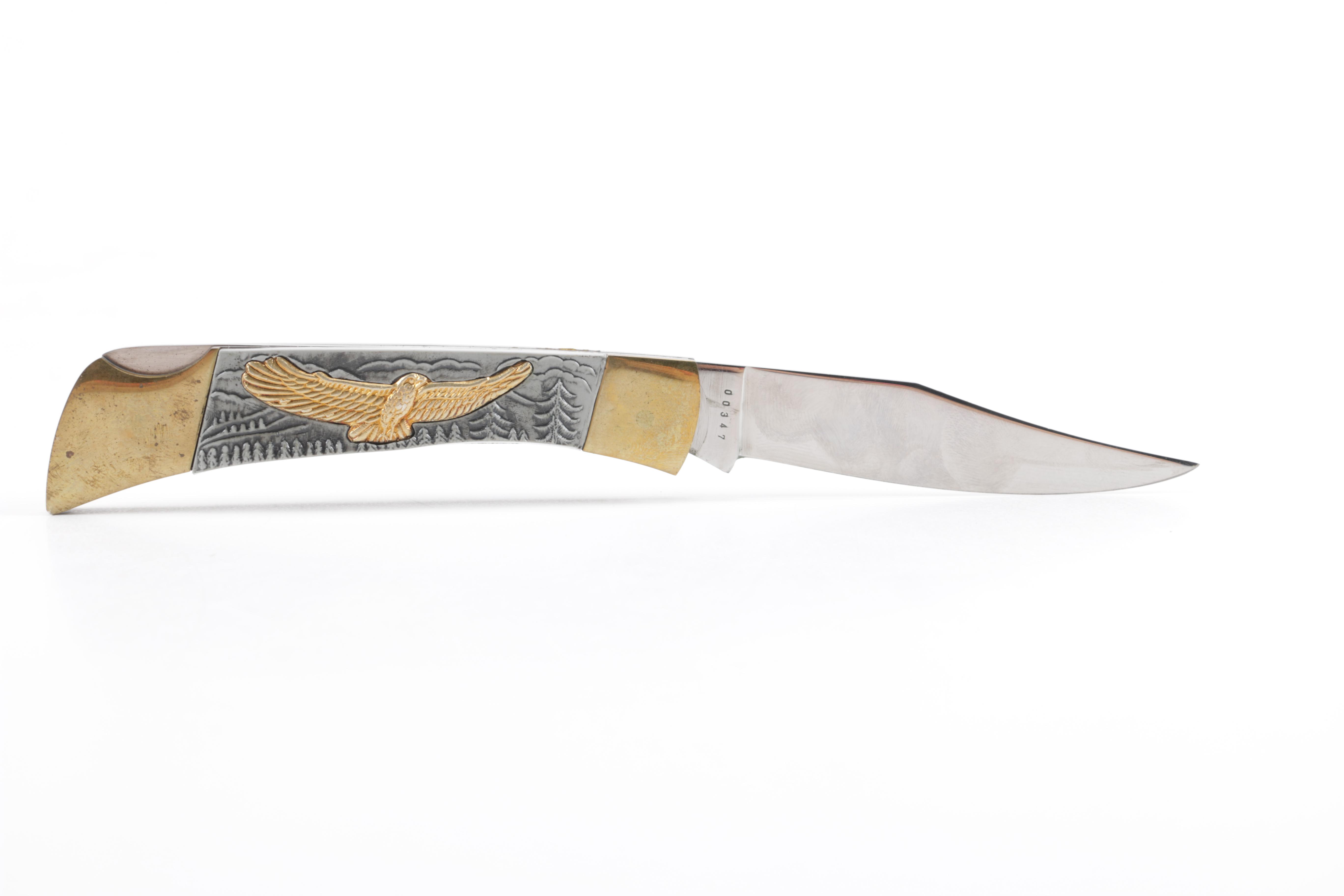 Folding Knife With Eagle Handle