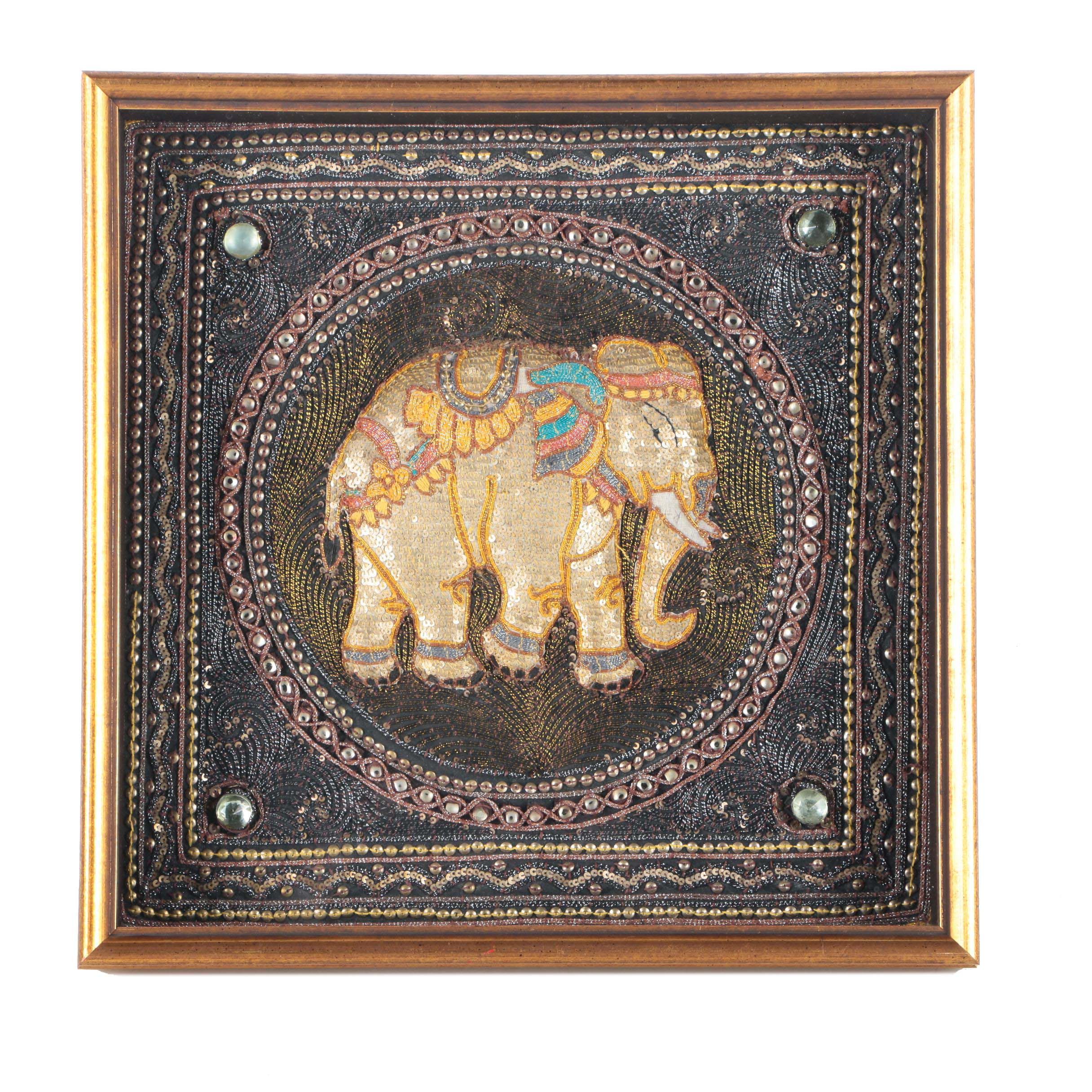 Burmese Kalaga Embroidered Elephant