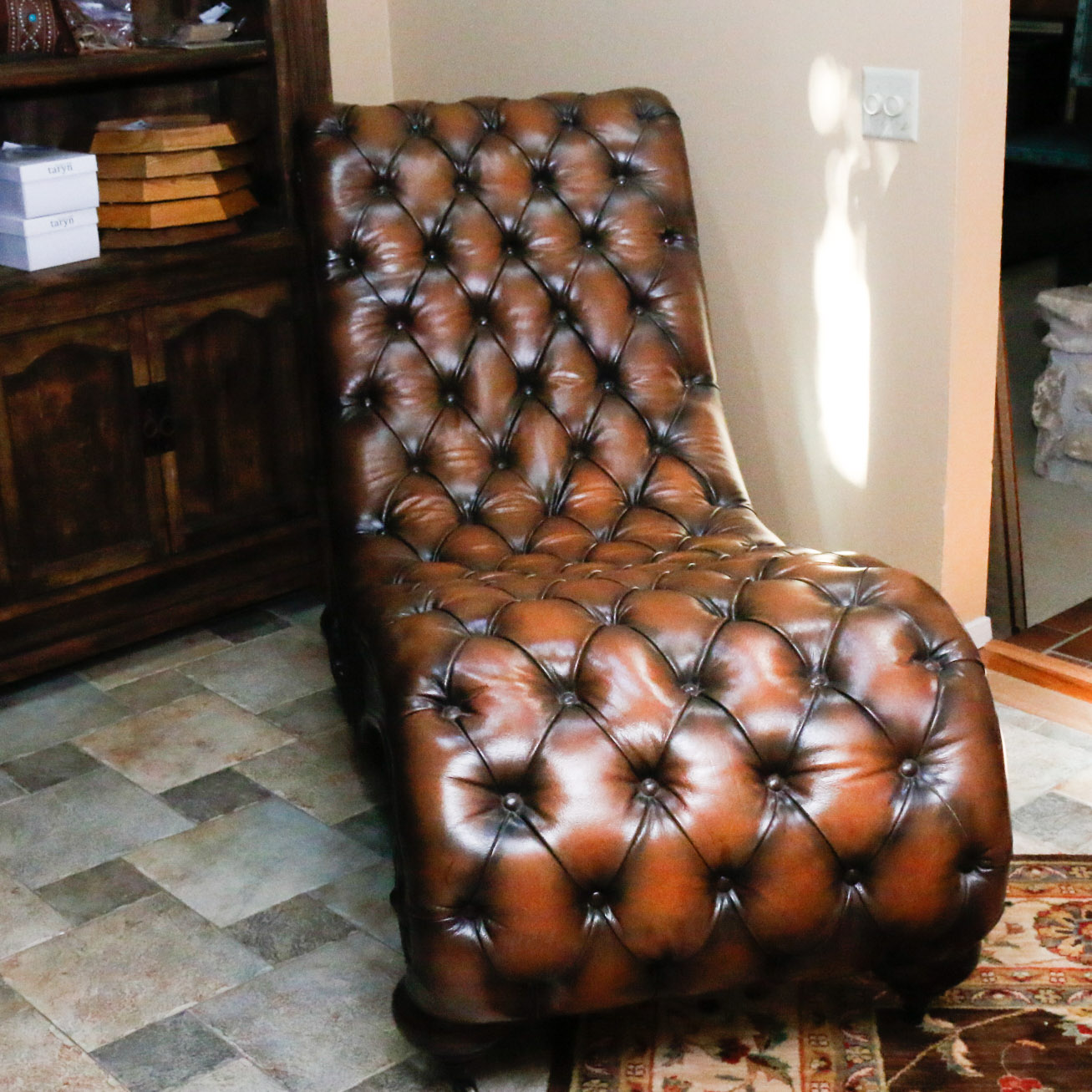 Leather Chaise Lounge by The Arrangement Western Interiors