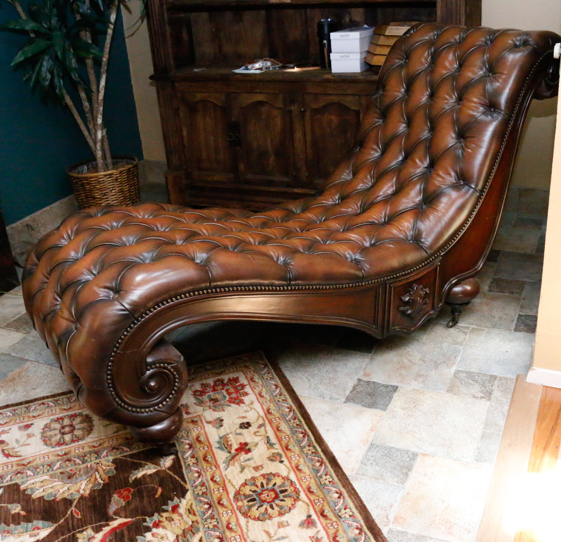 Leather Chaise Lounge by The Arrangement Western Interiors