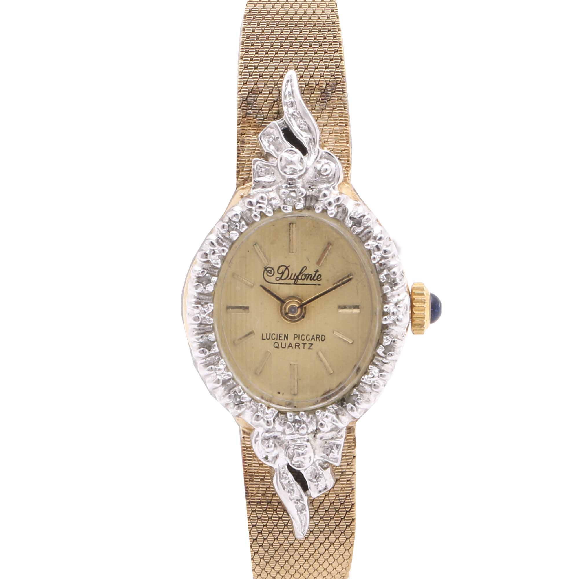 Dufonte Gold Tone and Stainless Steel Diamond Watch