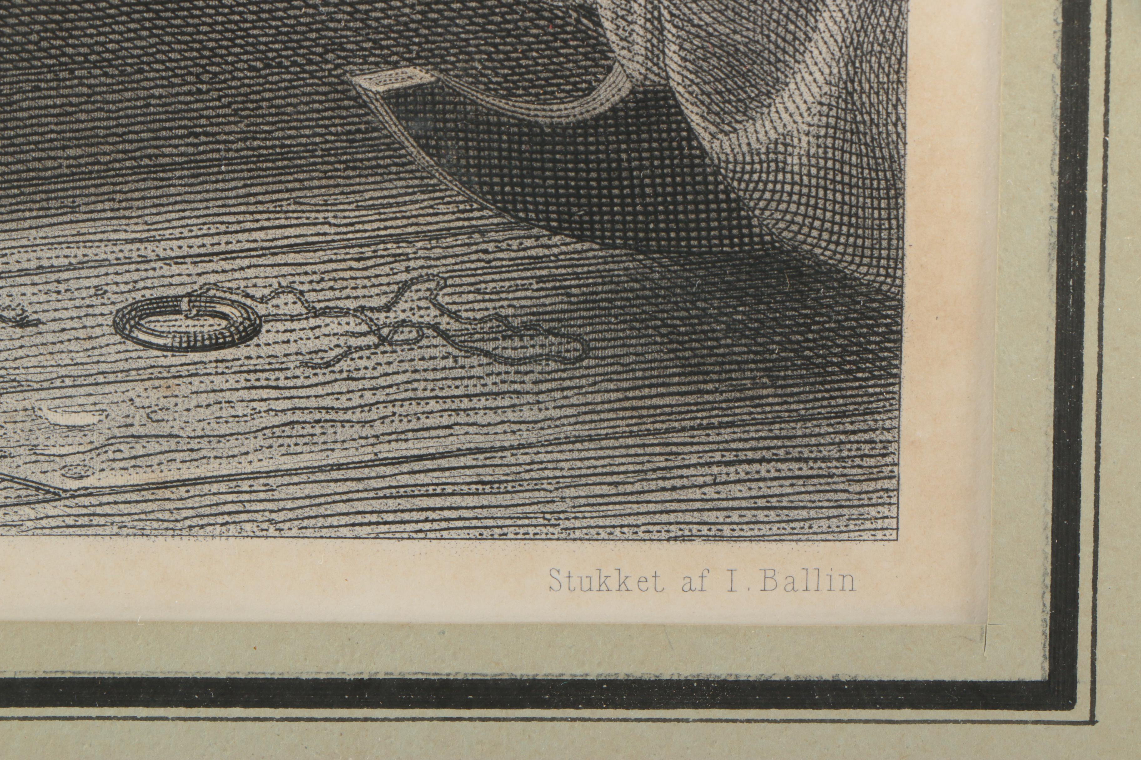 I. Ballin Engraving After Anton Dorph's "A Young Fisherwoman Waiting for Her Husband's Return From the Sea"