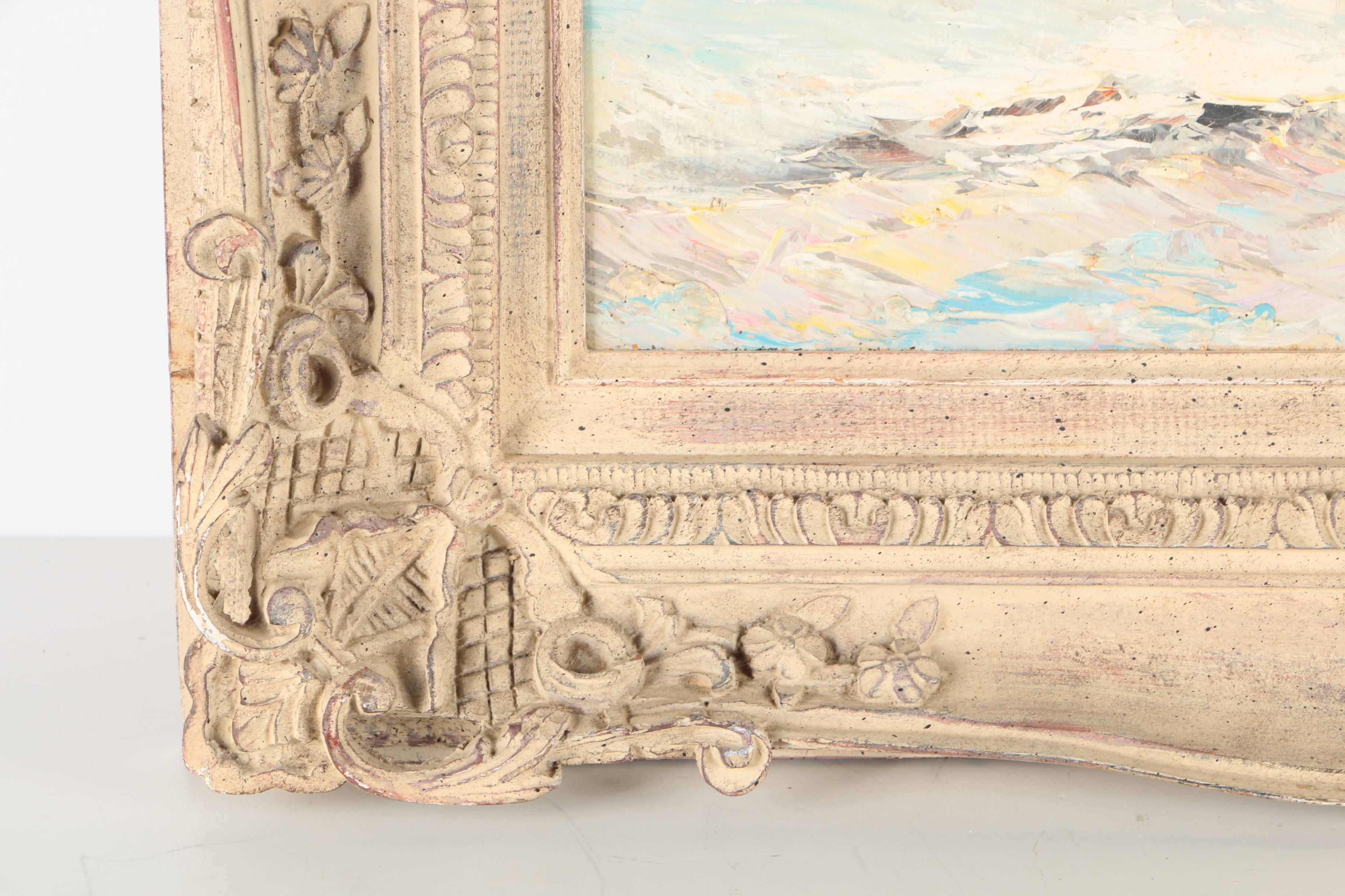 Marie Charlot Oil on Canvas Victorian Ladies at the Beach