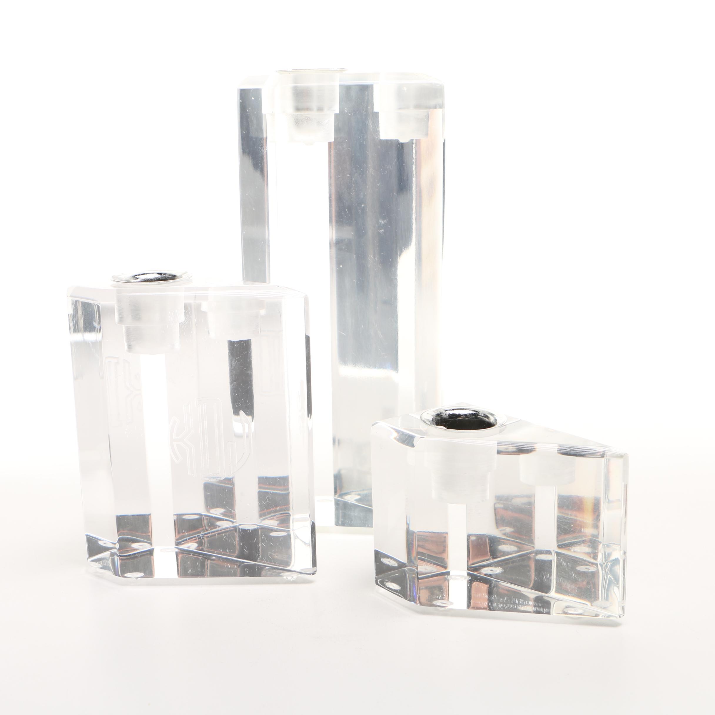 Modern Style Clear Acrylic Candle Holders