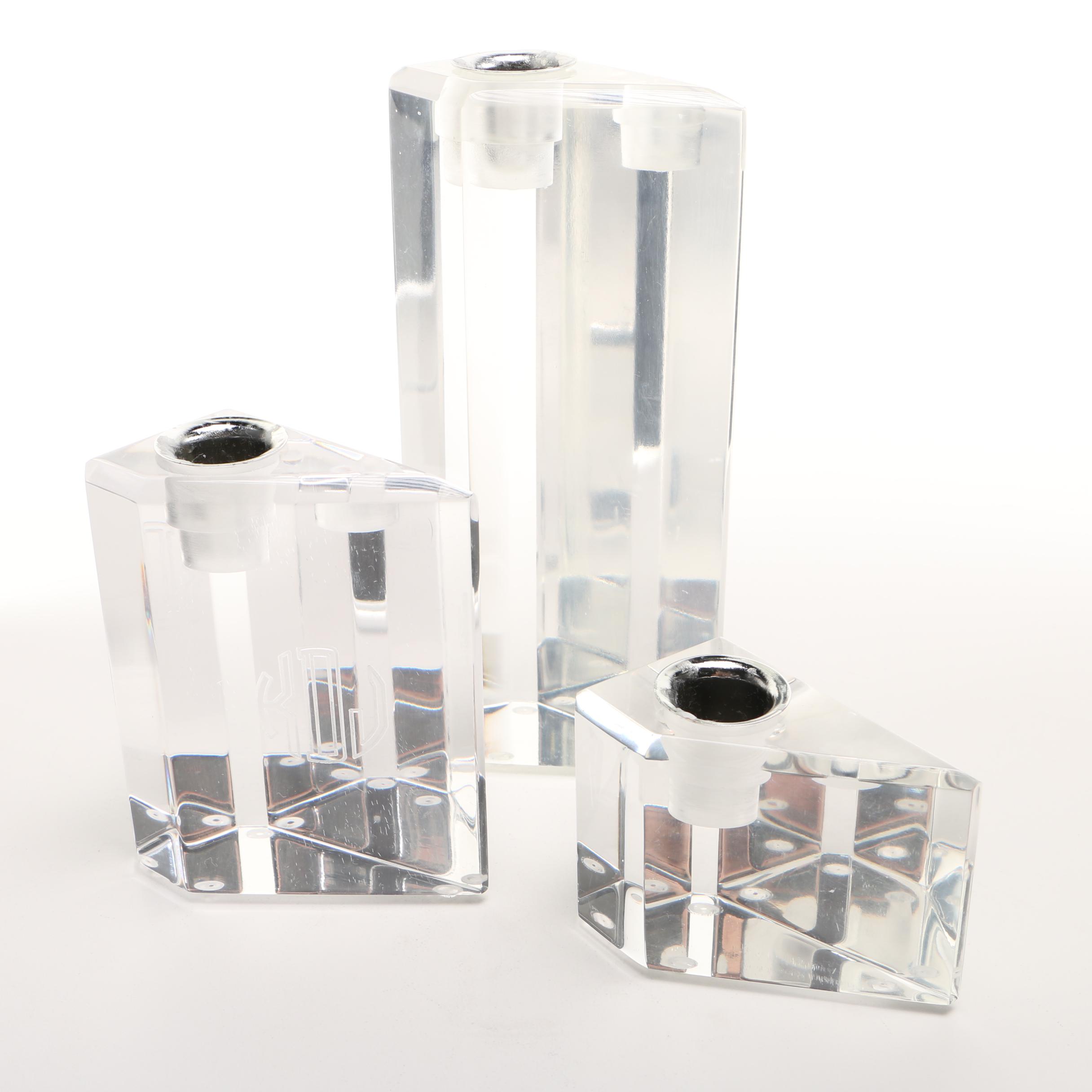 Modern Style Clear Acrylic Candle Holders