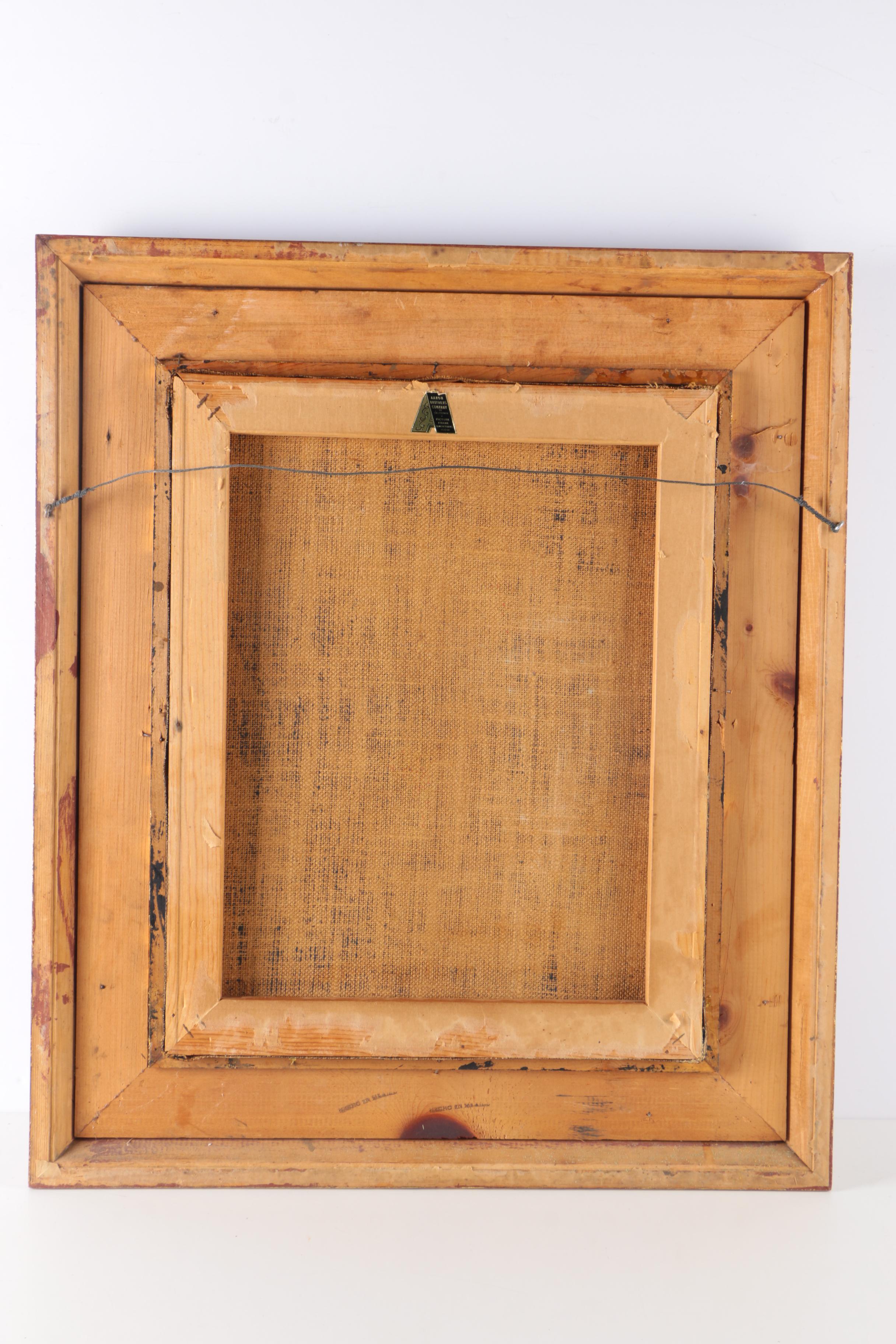 Cay-Skot Oil Paintings on Burlap of Vessel Still Life