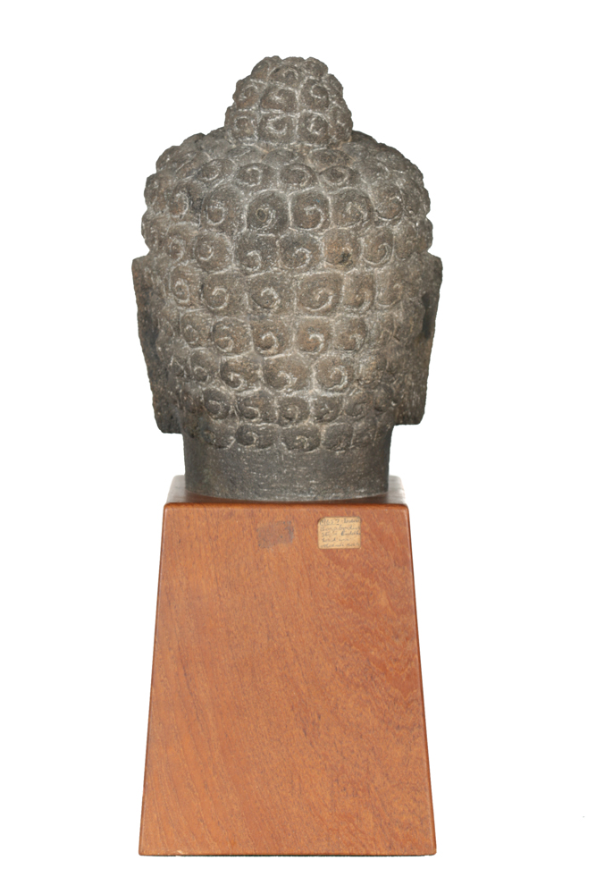 Javanese Borobudur Style Carved Volcanic Stone Buddha Head