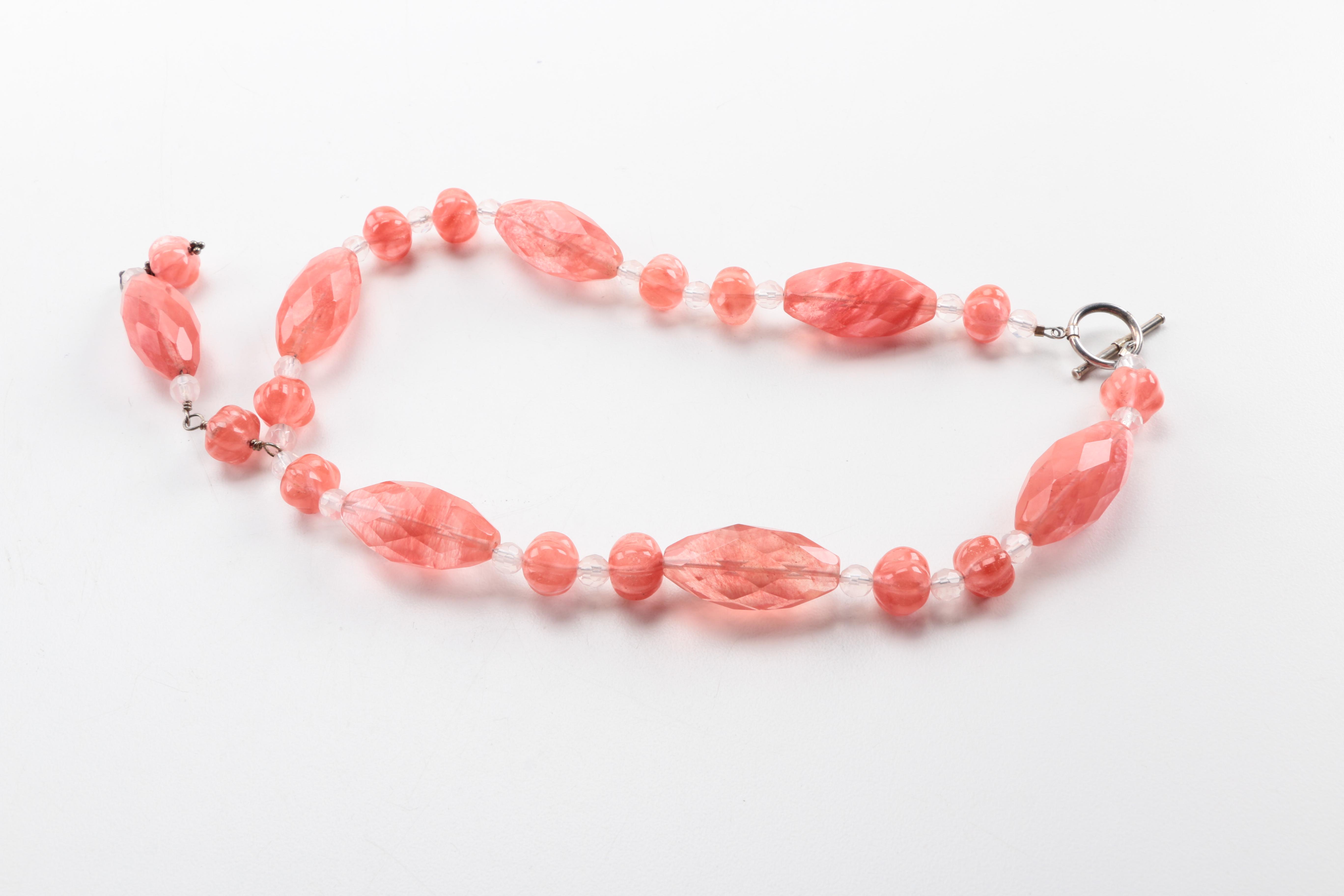 Sterling Silver Jewelry Including a Coral Necklace