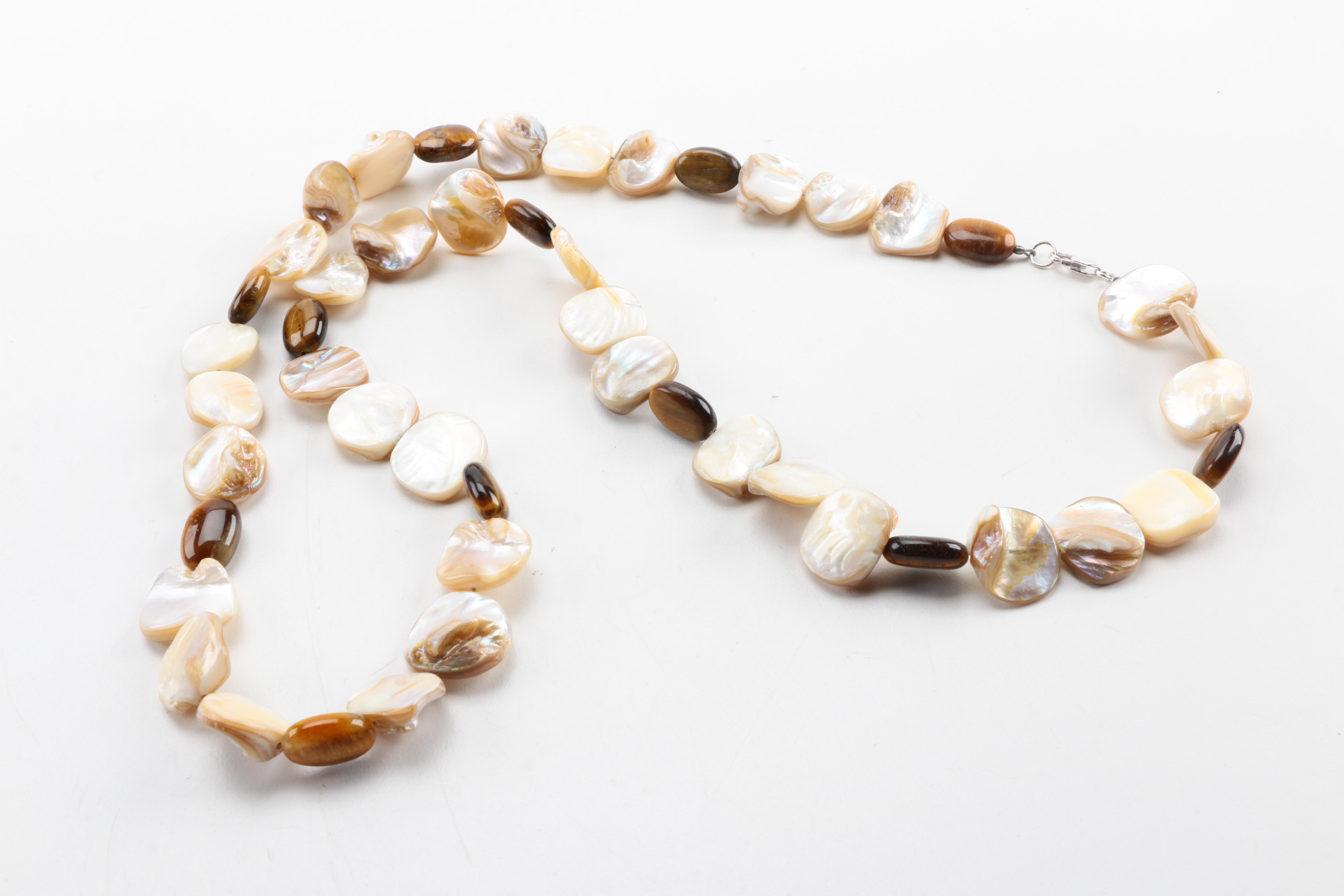 Sterling Silver Jewelry Including a Coral Necklace