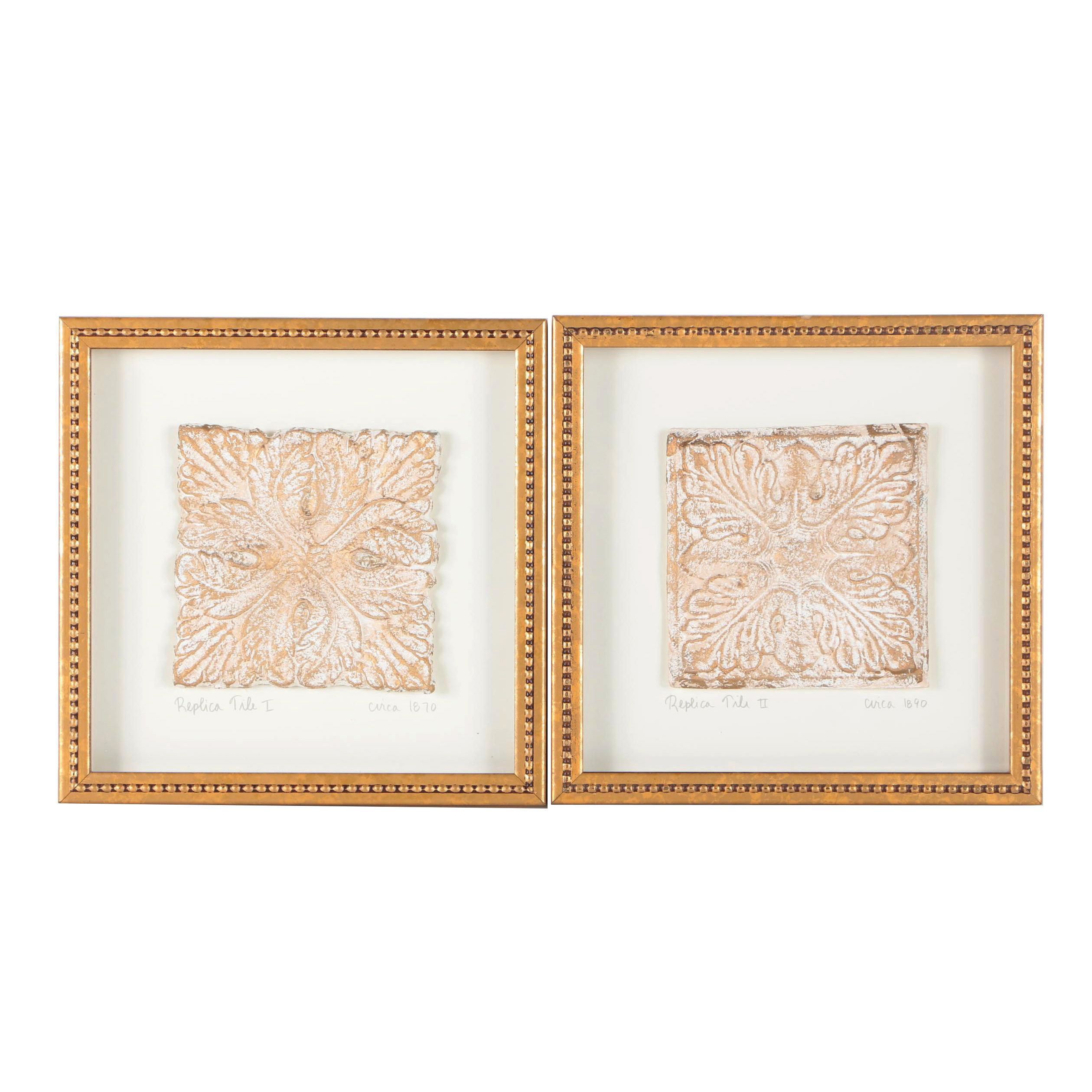 Late 19th Century Reproduction Decorative Tiles "Replica Tile I" and "Replica Tile II"