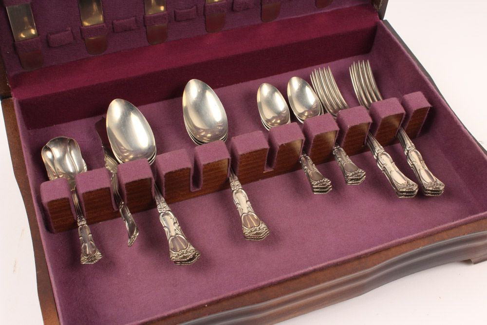 WM A Rogers Nickel Silver Flatware Set