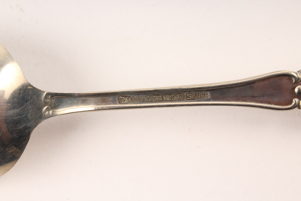 WM A Rogers Nickel Silver Flatware Set