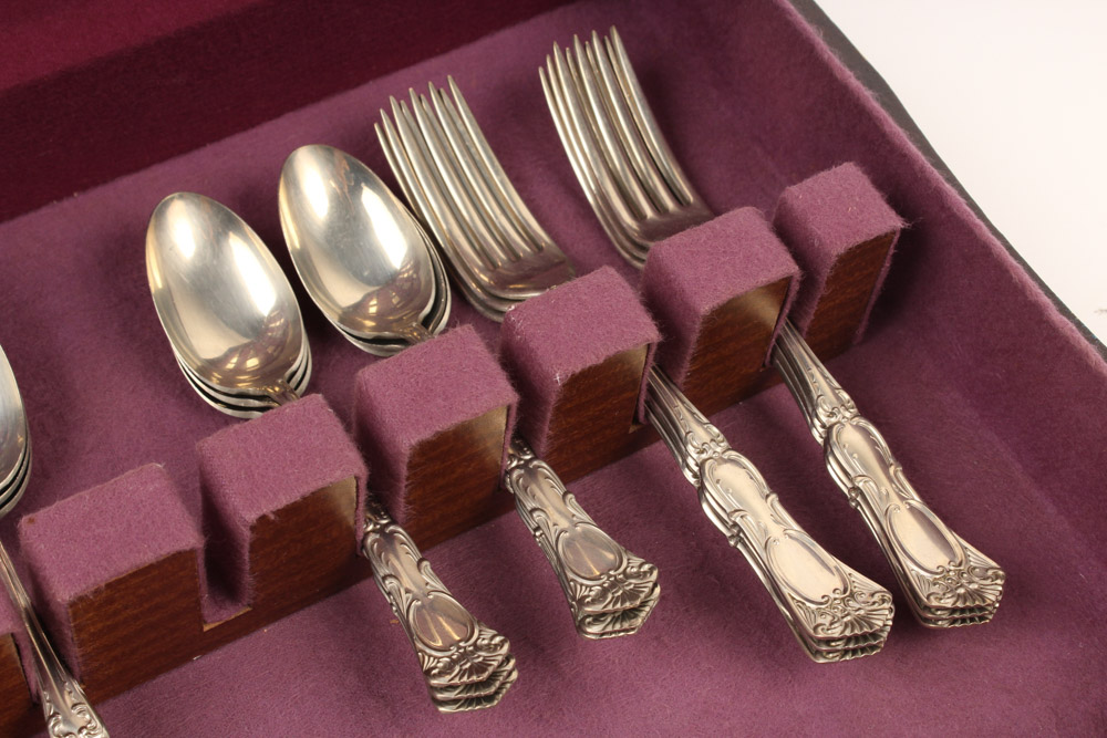 WM A Rogers Nickel Silver Flatware Set