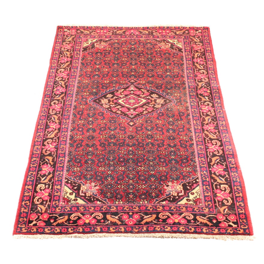 Vintage Hand-Knotted Persian Malayer Sarouk Area Rug