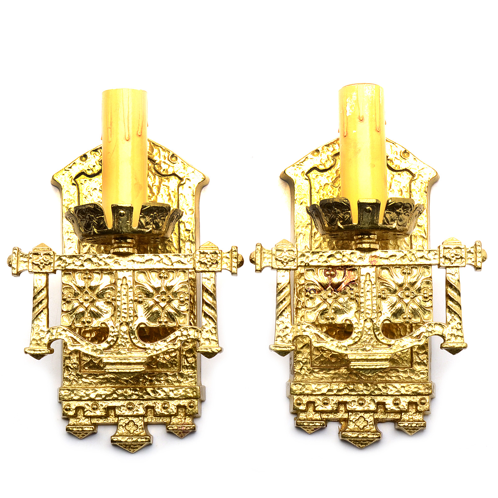 Pair of Cast Metal Wall Sconces