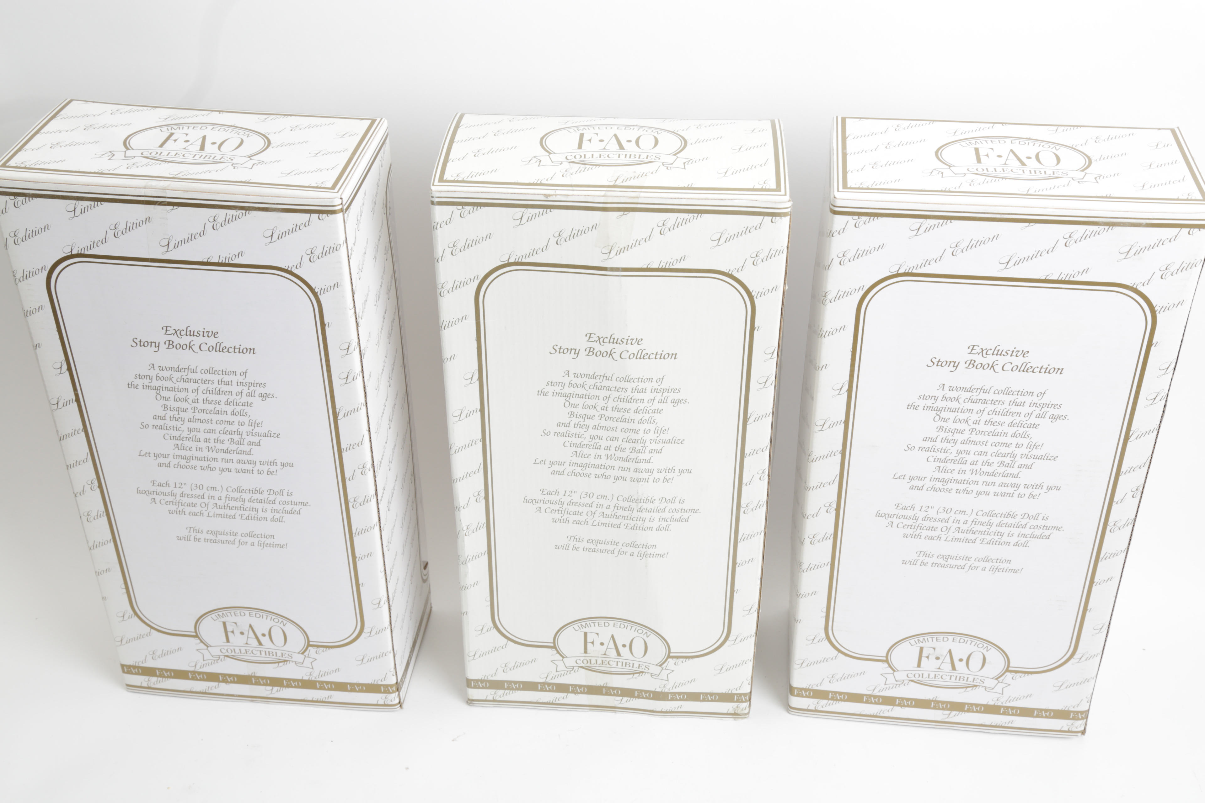 Snow White, Red Riding Hood, and Sleeping Beauty Limited Edition Dolls by FAO Schwartz