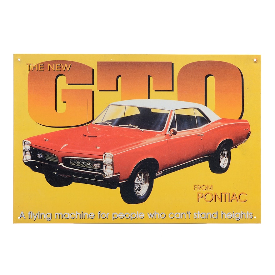 1967 Pontiac GTO Reproduction Tin Advertising Sign