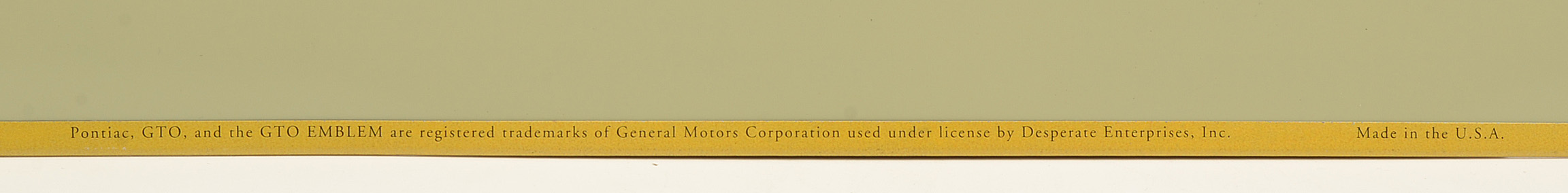 1967 Pontiac GTO Reproduction Tin Advertising Sign