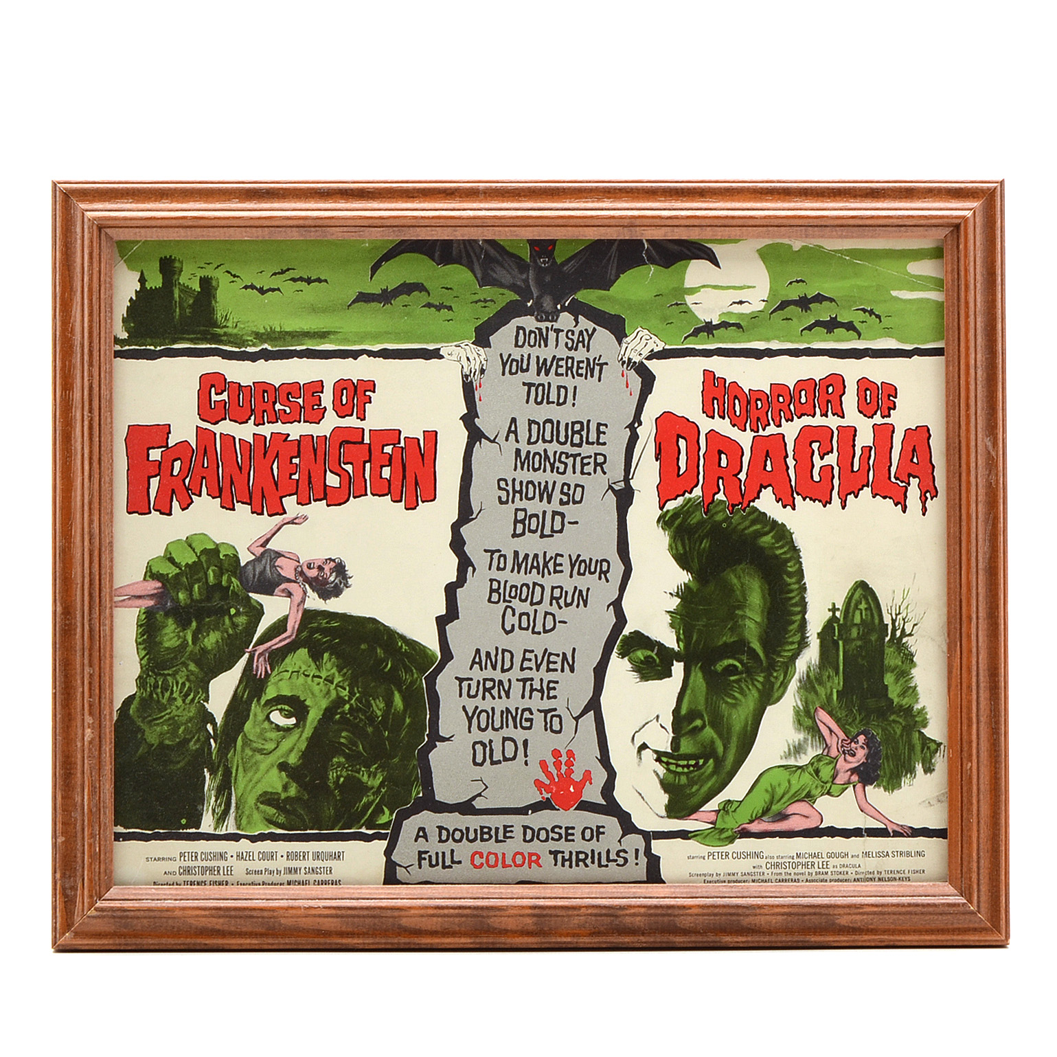 Framed Theater Lobby Card Frankenstein Dracula Double Feature