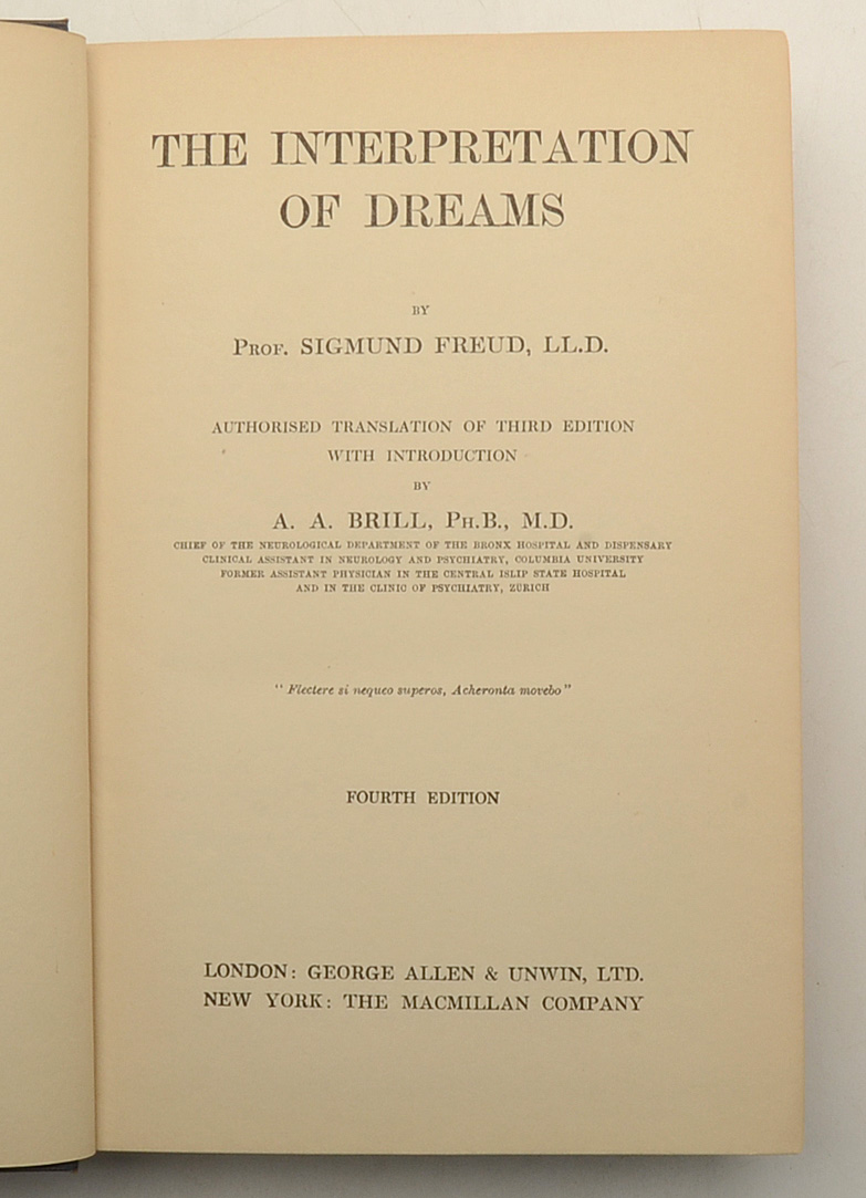 Fourth Edition "The Interpretation of Dreams" by Sigmund Freud