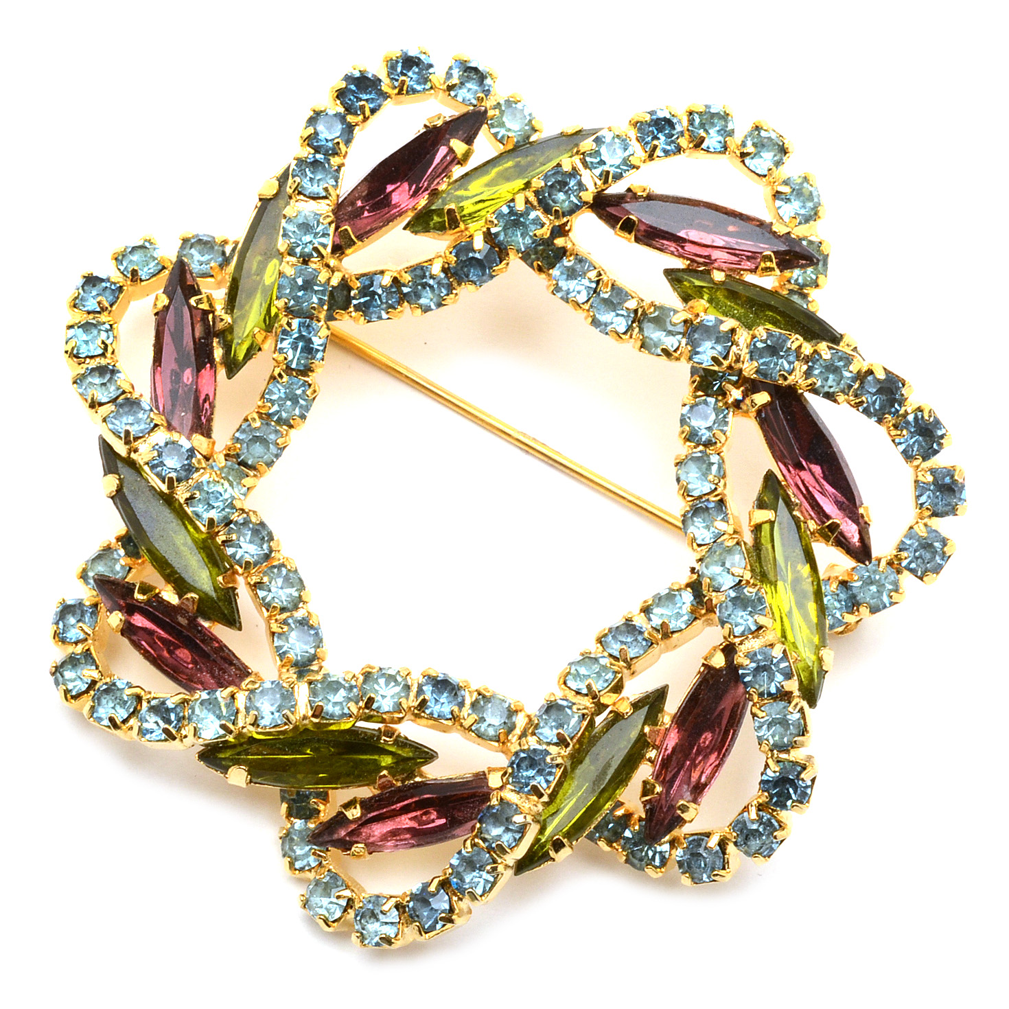 Vintage Rhinestone Costume Brooch