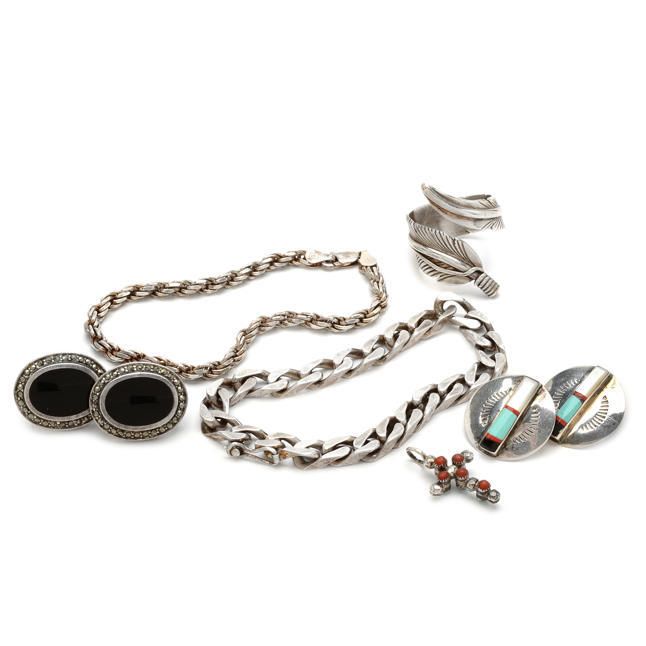 Sterling Silver and Gemstone Jewelry Featuring Navajo Silversmiths Harvey Mace and Fannie Platero