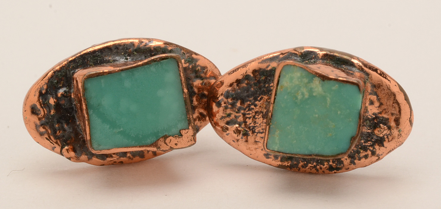 Calvin Pavatea Hopi Brooch with Turquoise Costume Jewelry